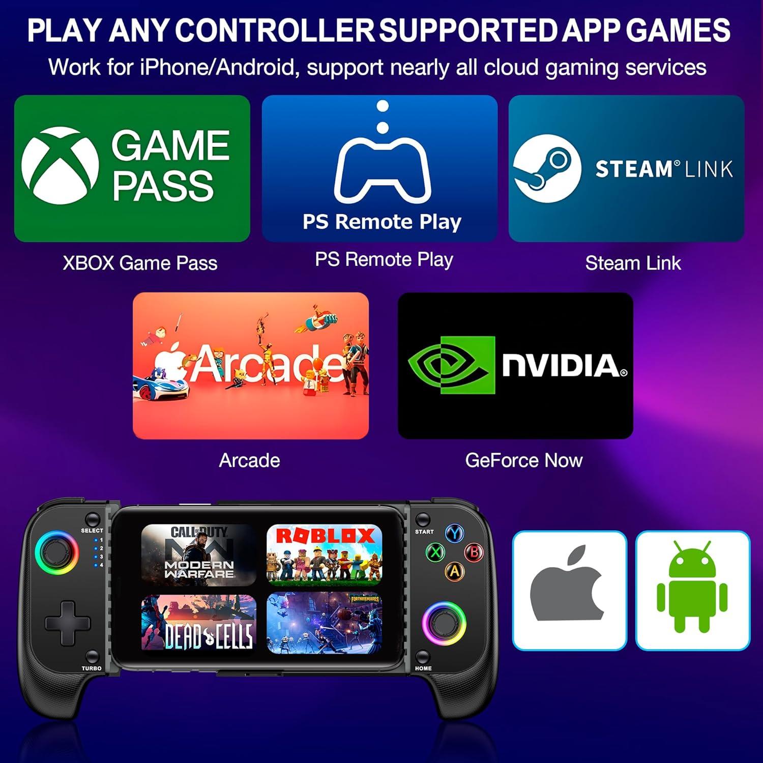 Controlador Inalámbrico para Móvil NinjaPlusOX - Joystick Hall, Compatible con iPhone/Android