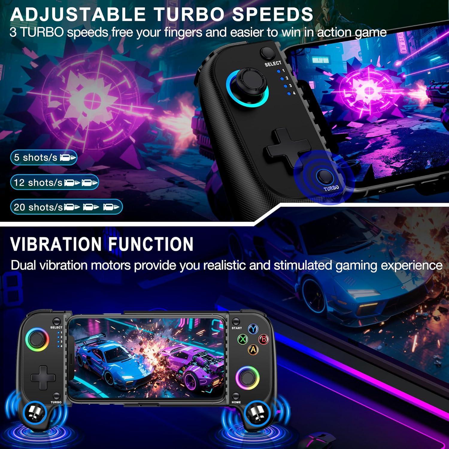 Controlador Inalámbrico para Móvil NinjaPlusOX - Joystick Hall, Compatible con iPhone/Android