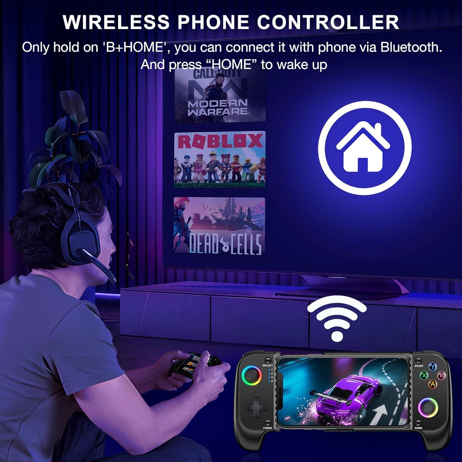 Controlador Inalámbrico para Móvil NinjaPlusOX - Joystick Hall, Compatible con iPhone/Android