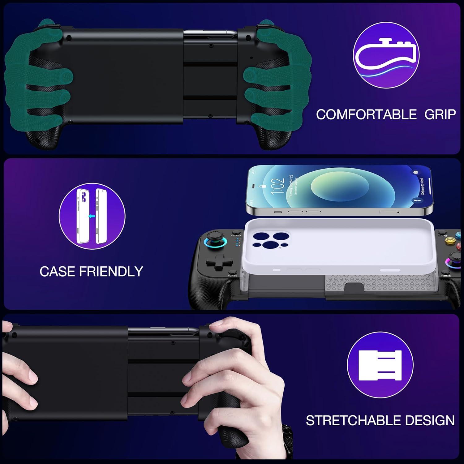 Controlador Inalámbrico para Móvil NinjaPlusOX - Joystick Hall, Compatible con iPhone/Android
