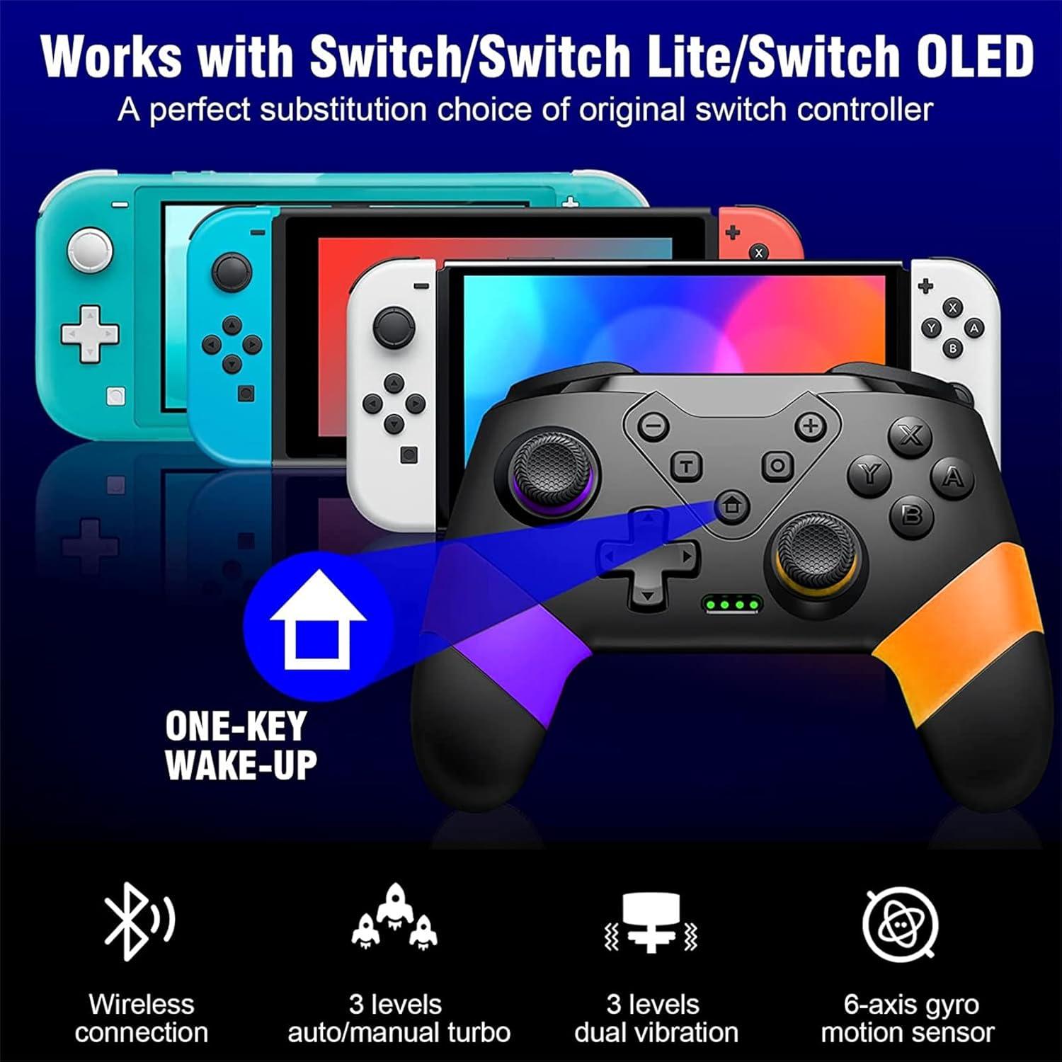 Controlador Inalámbrico HUDOBBYE para Switch - Turbo y Palancas