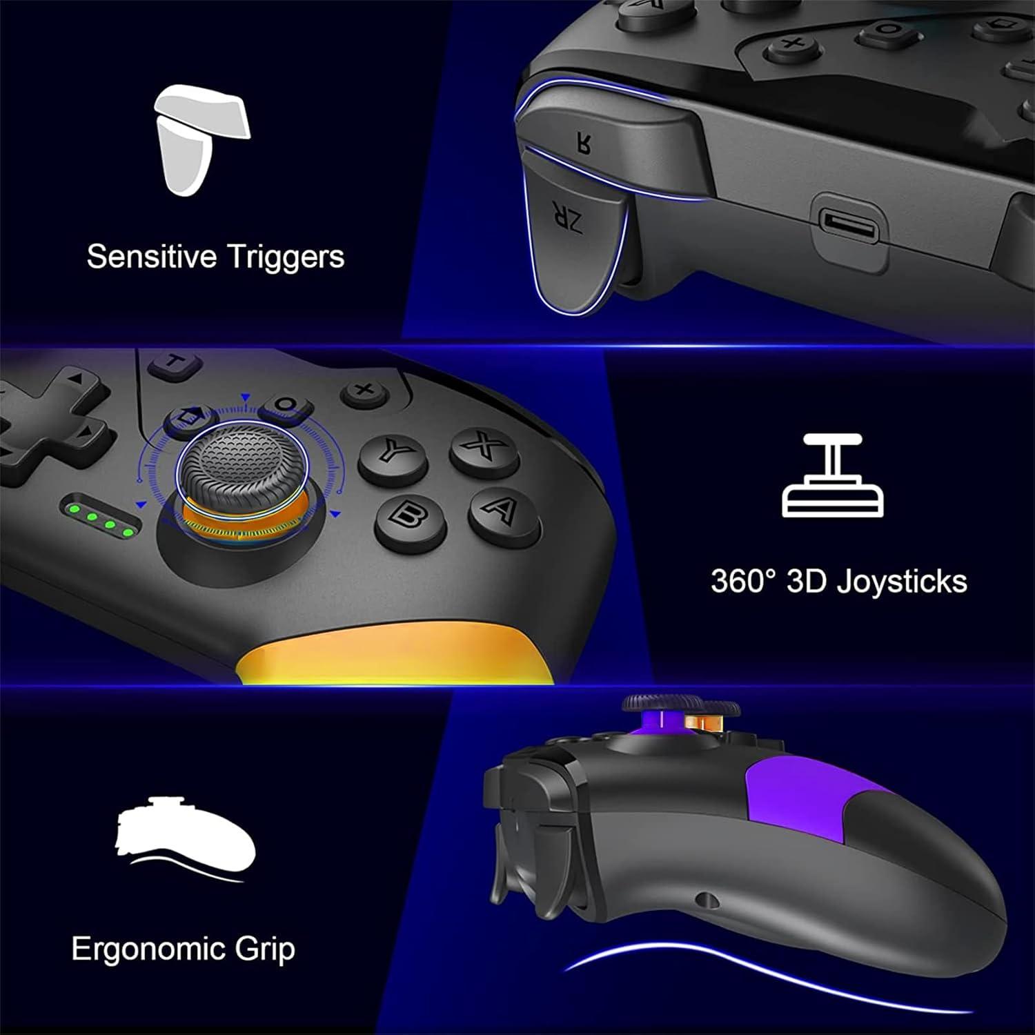 Controlador Inalámbrico HUDOBBYE para Switch - Turbo y Palancas