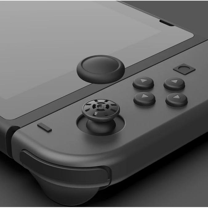 2PCS 3D Analog Joystick Cover Thumb Stick Cap Button Module for Switch NS/Switch Lite Joycon (Black)