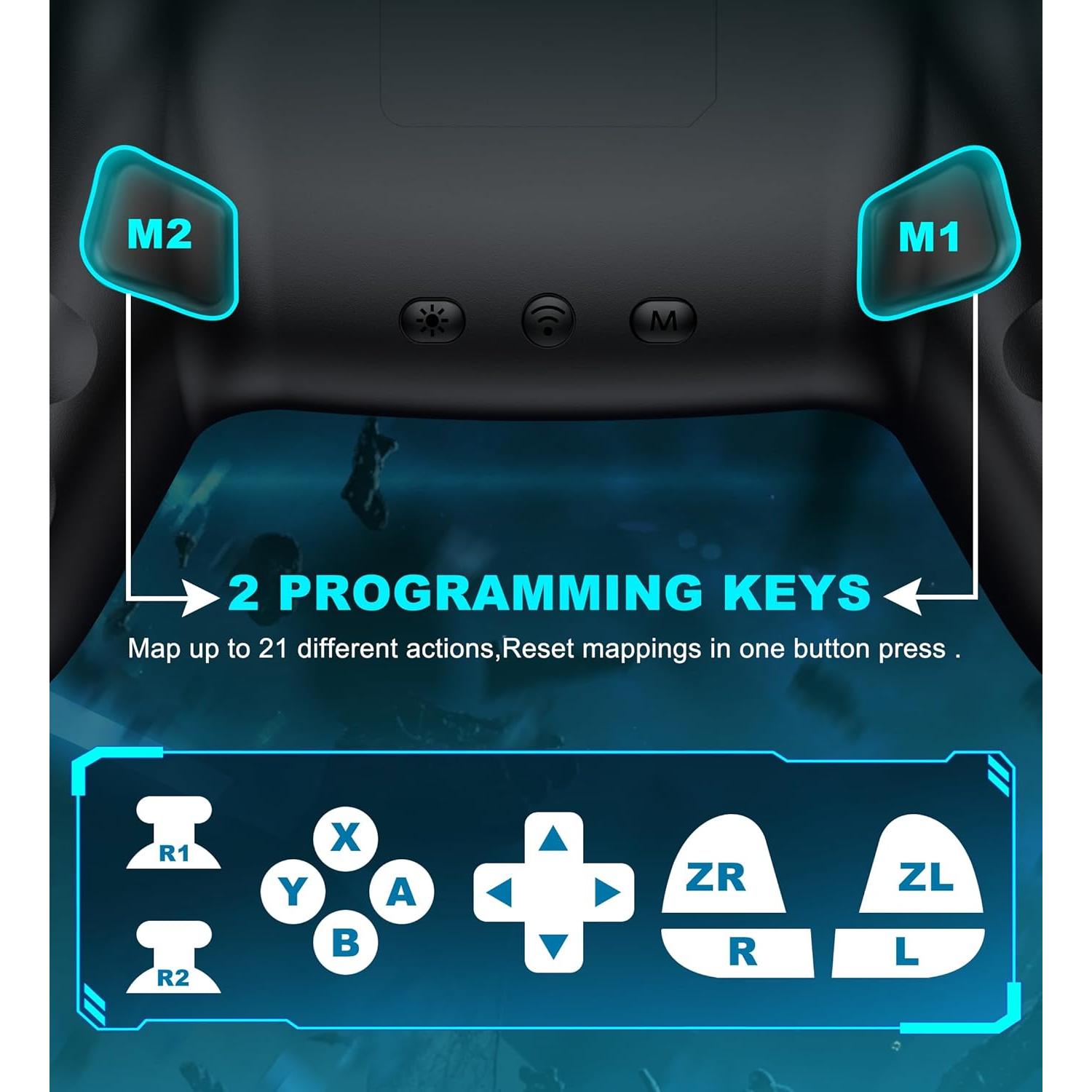 Controlador Inalámbrico NealGamefy para PC y Switch - Bluetooth 5.3, 1000mAh