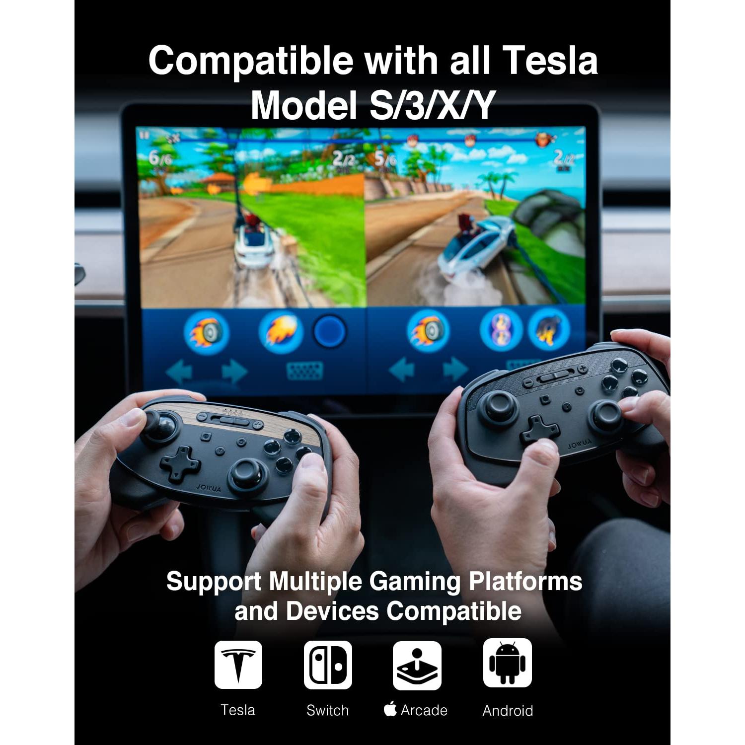 Controlador Inalámbrico Jowua para Tesla 2025 Blanco - Multi-Dispositivo