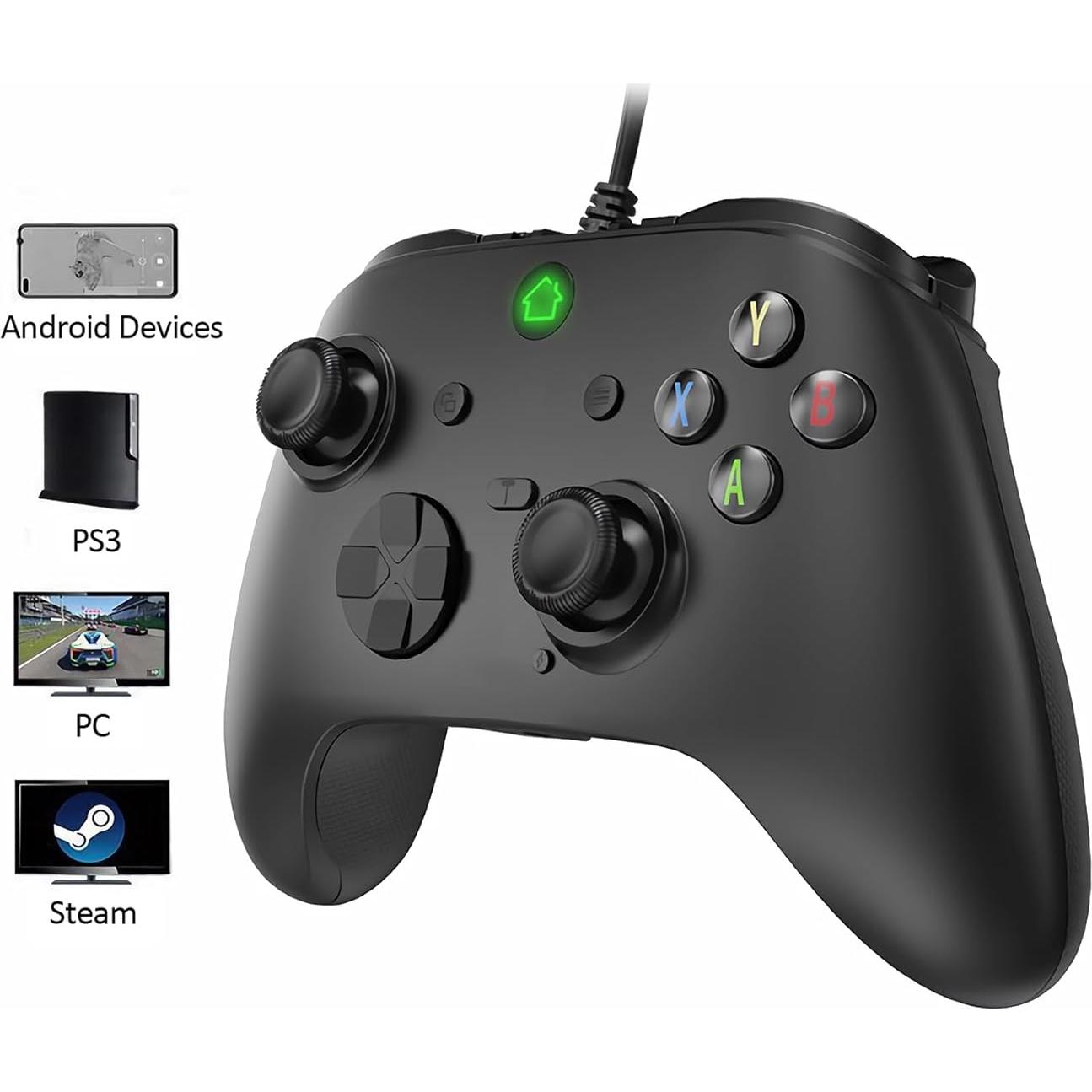 Controlador con cable Ceozon para PC y PS3 - 2.5m USB Negro