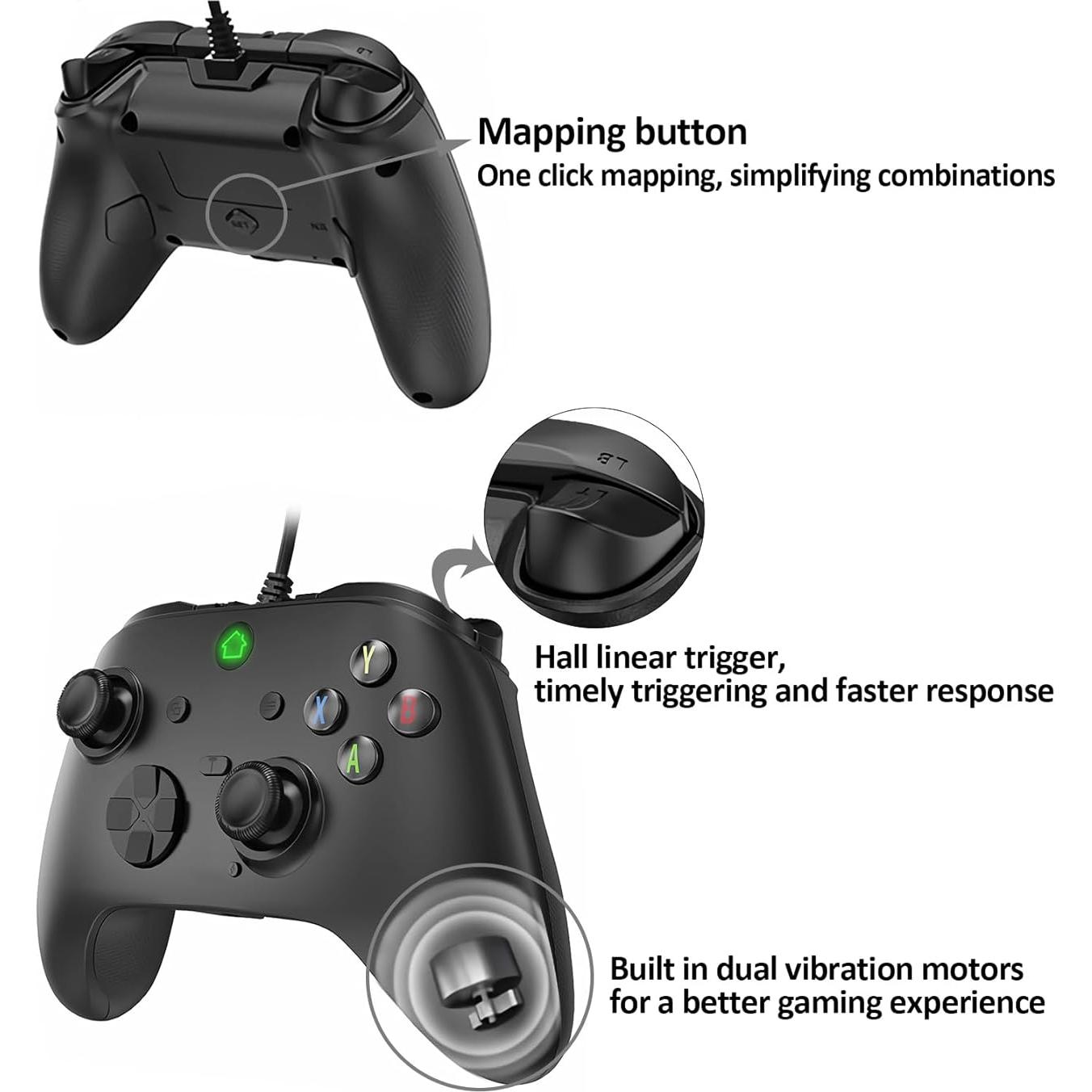 Controlador con cable Ceozon para PC y PS3 - 2.5m USB Negro