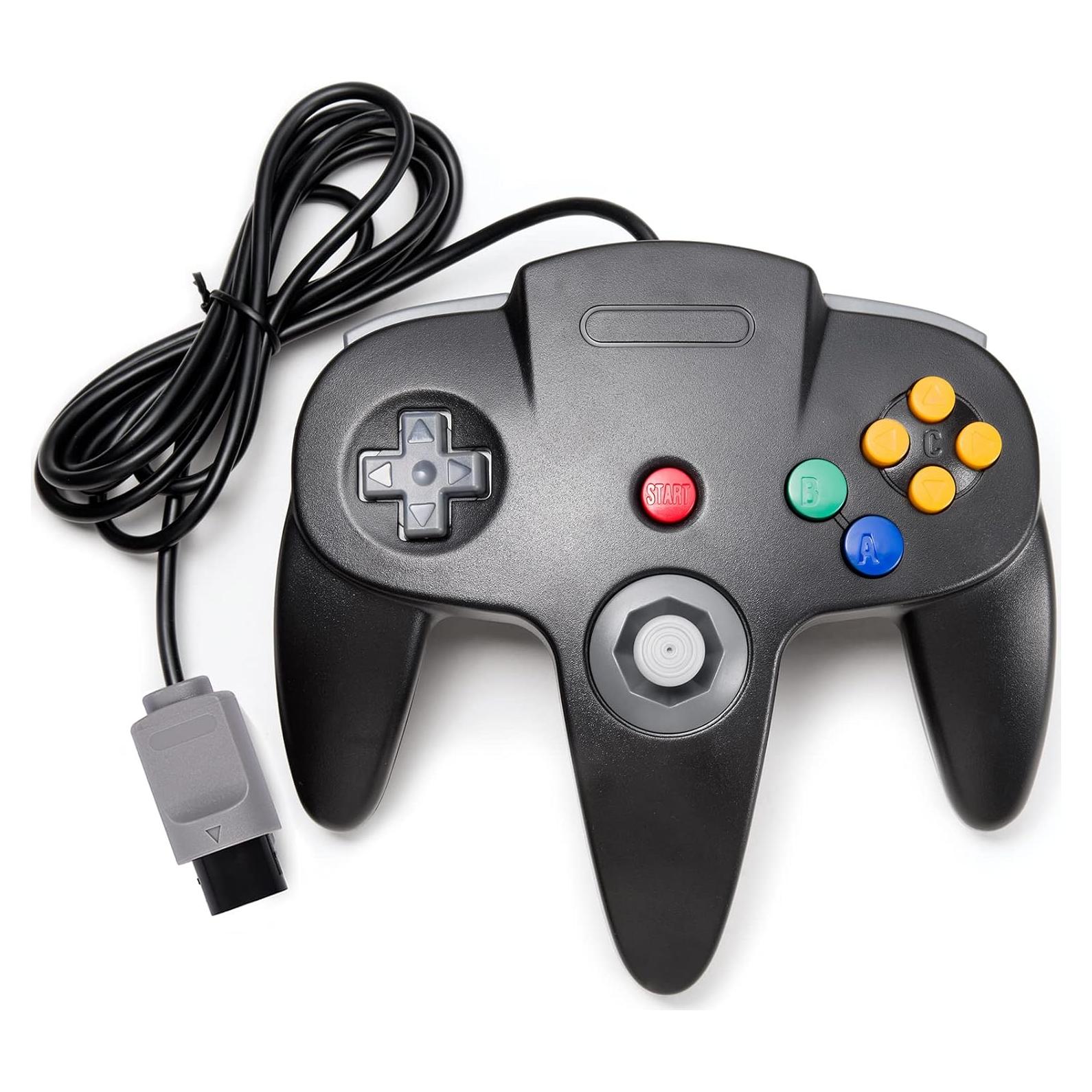 Controlador N64 Kiwitatá Negro con Cable y Vibración