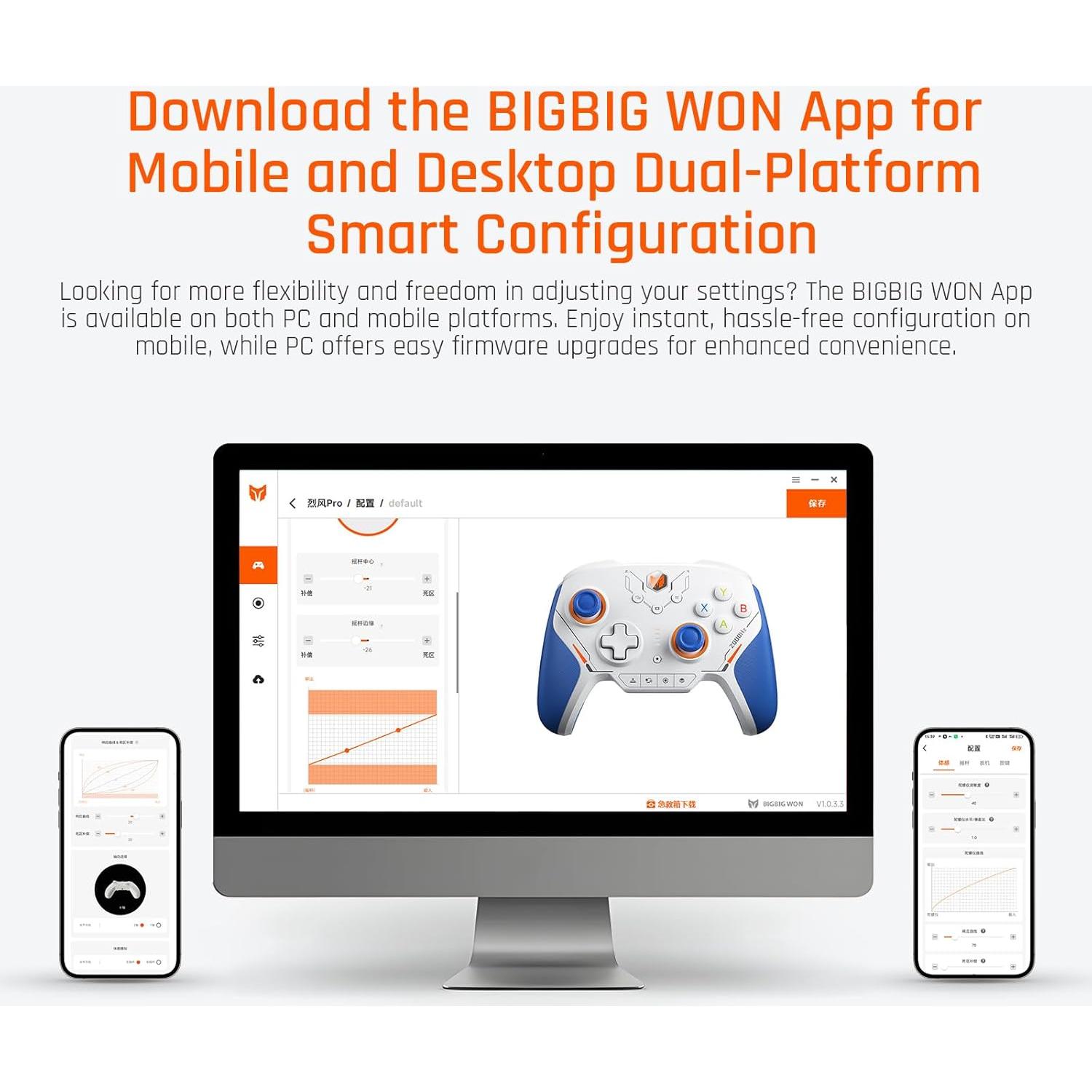 Controlador Inalámbrico BIGBIG WON BLITZ2, 16 Botones Mecánicos, 2000Hz