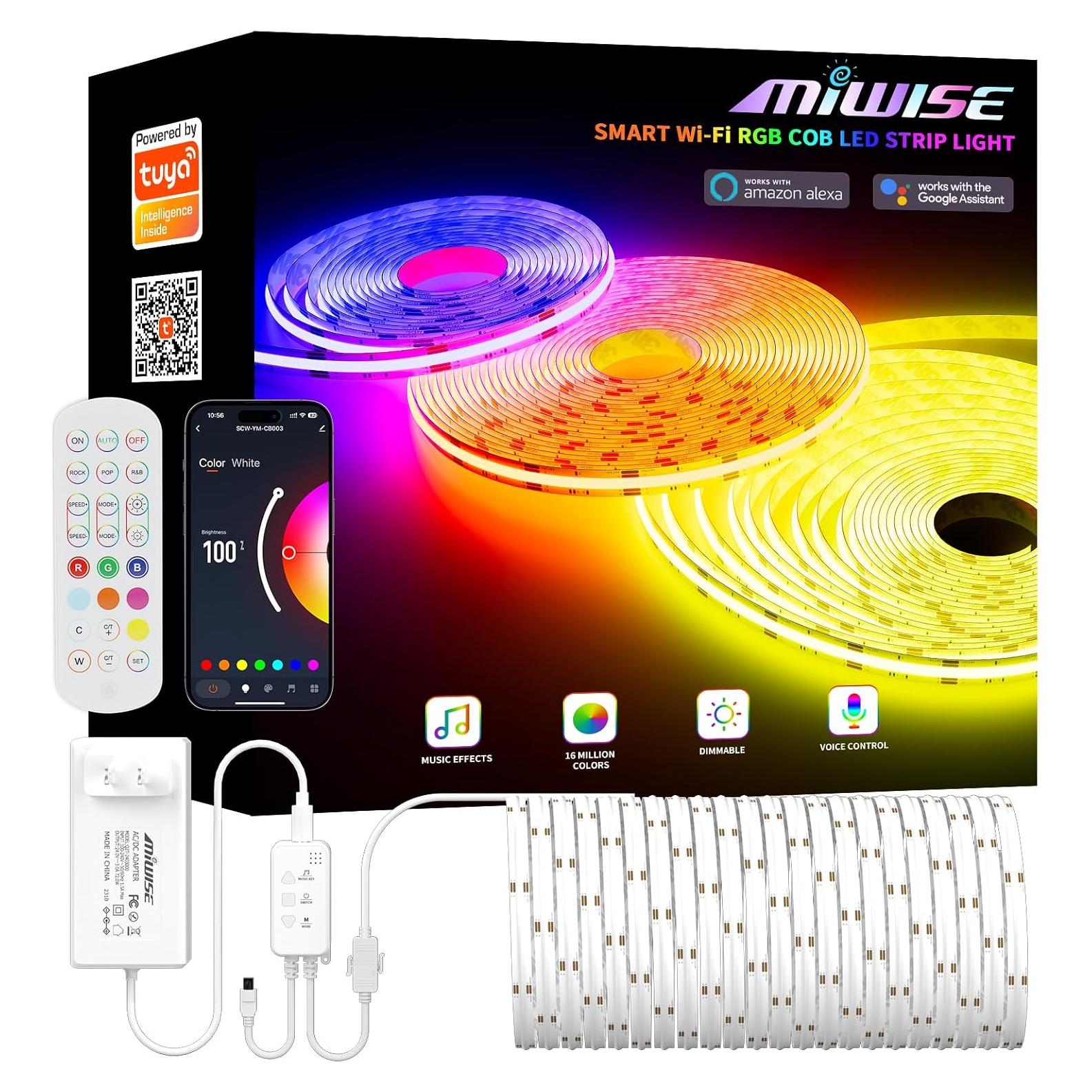 Tira LED RGB COB MIWISE 6.1m DC24V Control por Voz