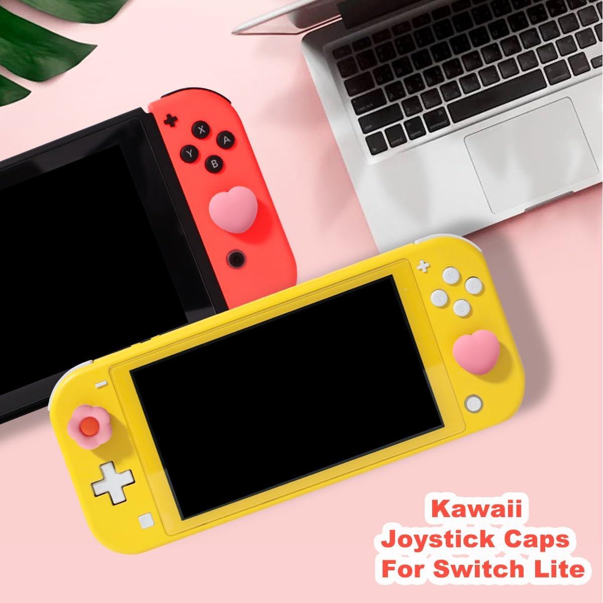 Tapa de Grips para Pulgar KimmiDirect Rosa para Switch/OLED/Lite