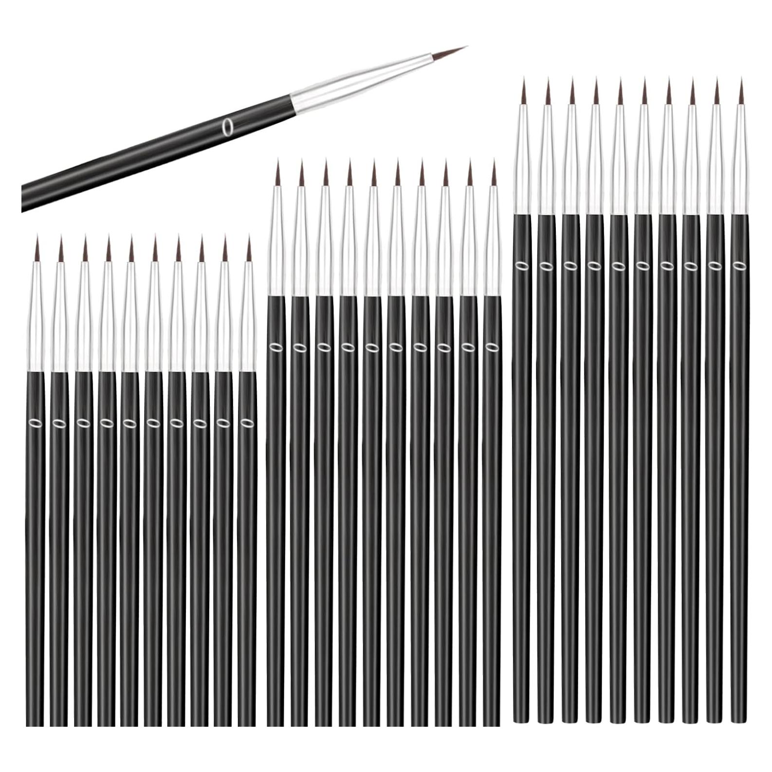 Anezus 30 Pinceles Finos #0 para Acuarela y Acrílico