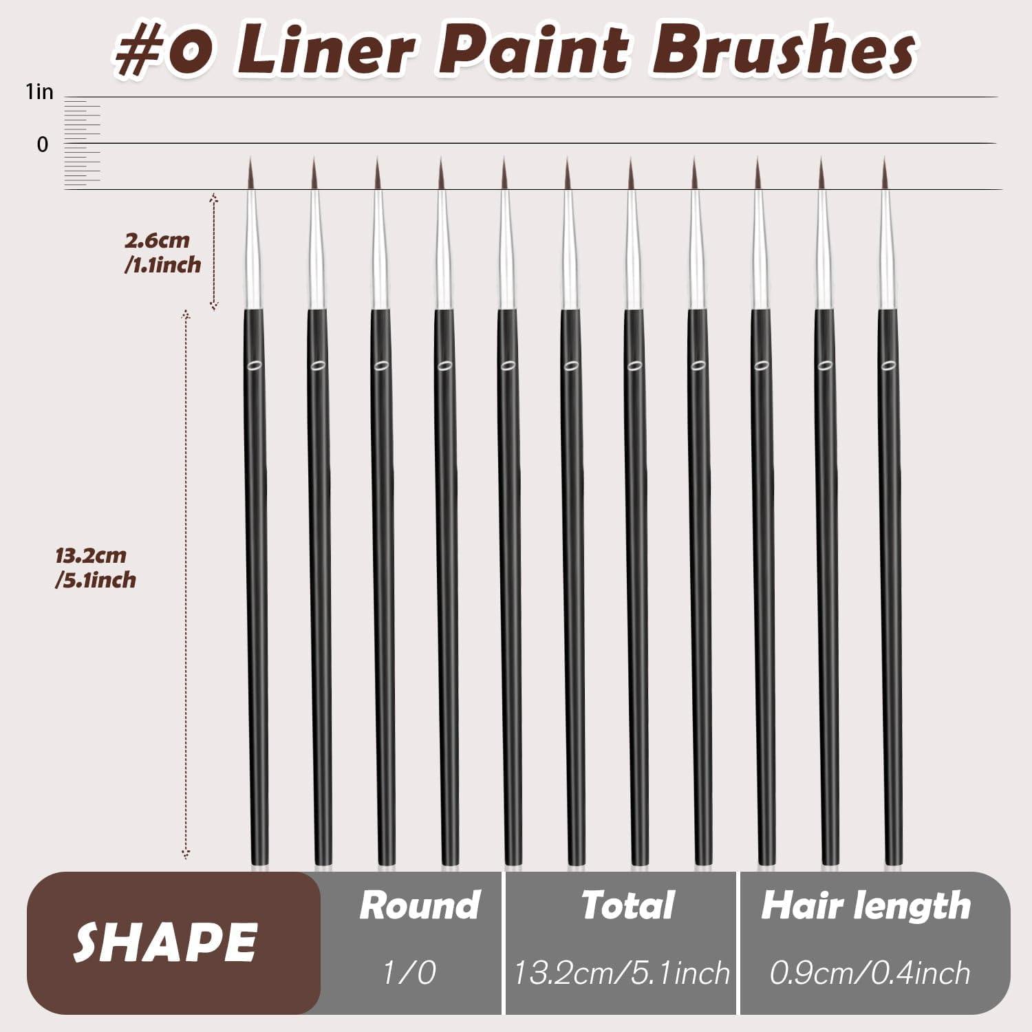 Anezus 30 Pinceles Finos #0 para Acuarela y Acrílico