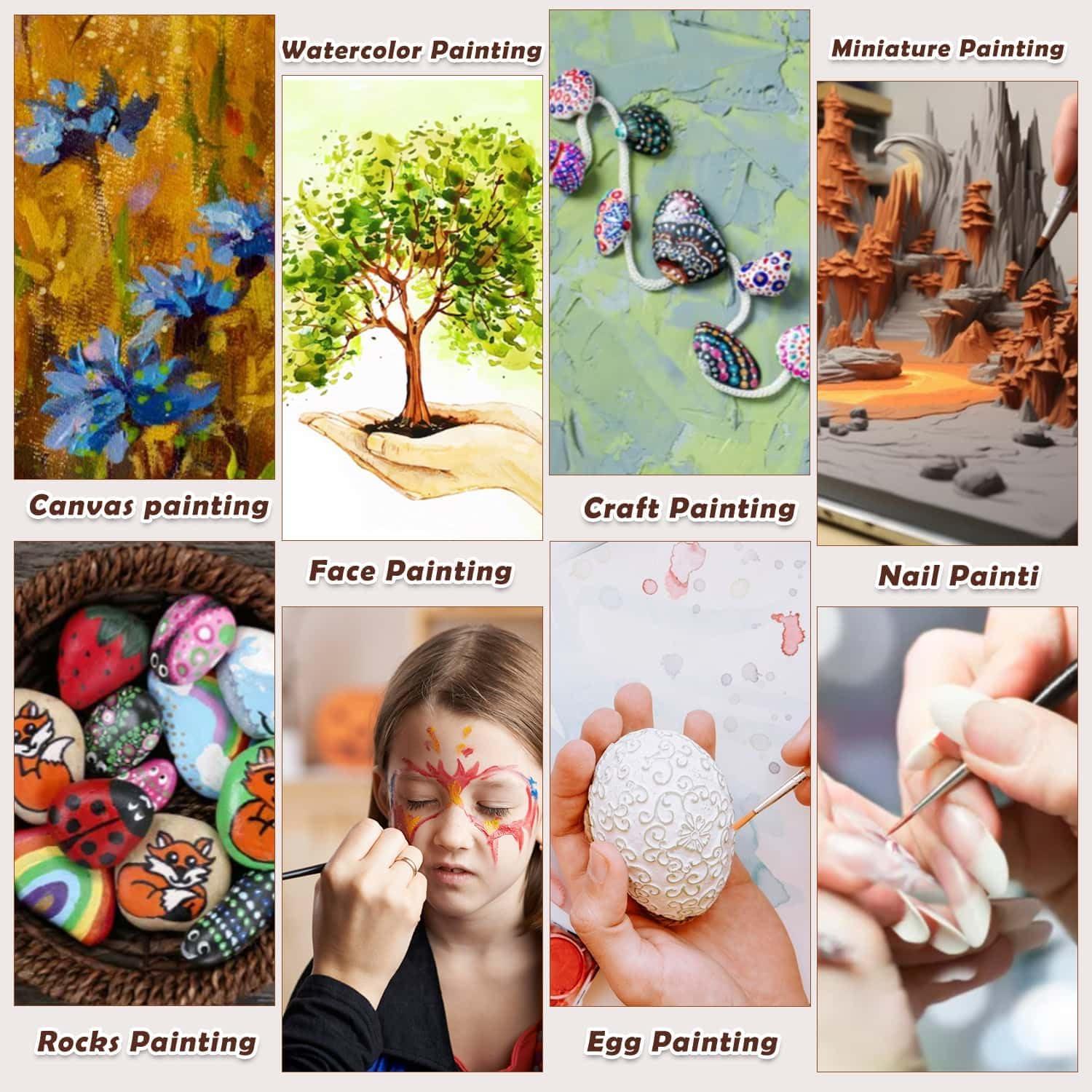 Anezus 30 Pinceles Finos #0 para Acuarela y Acrílico