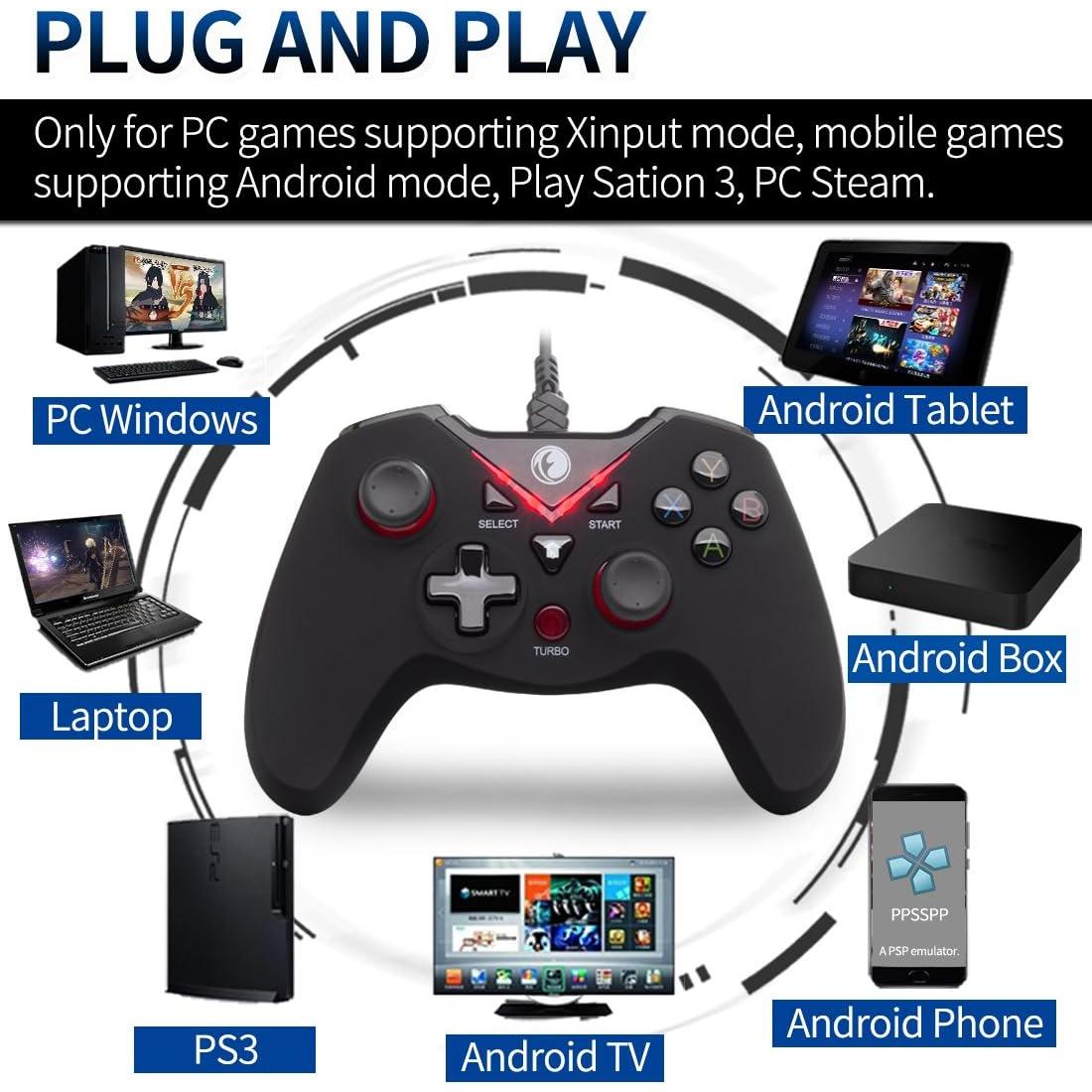 Controlador USB V-one Gamepad Joystick Rojo para PC y Android