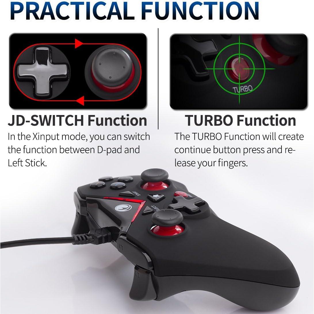 Controlador USB V-one Gamepad Joystick Rojo para PC y Android