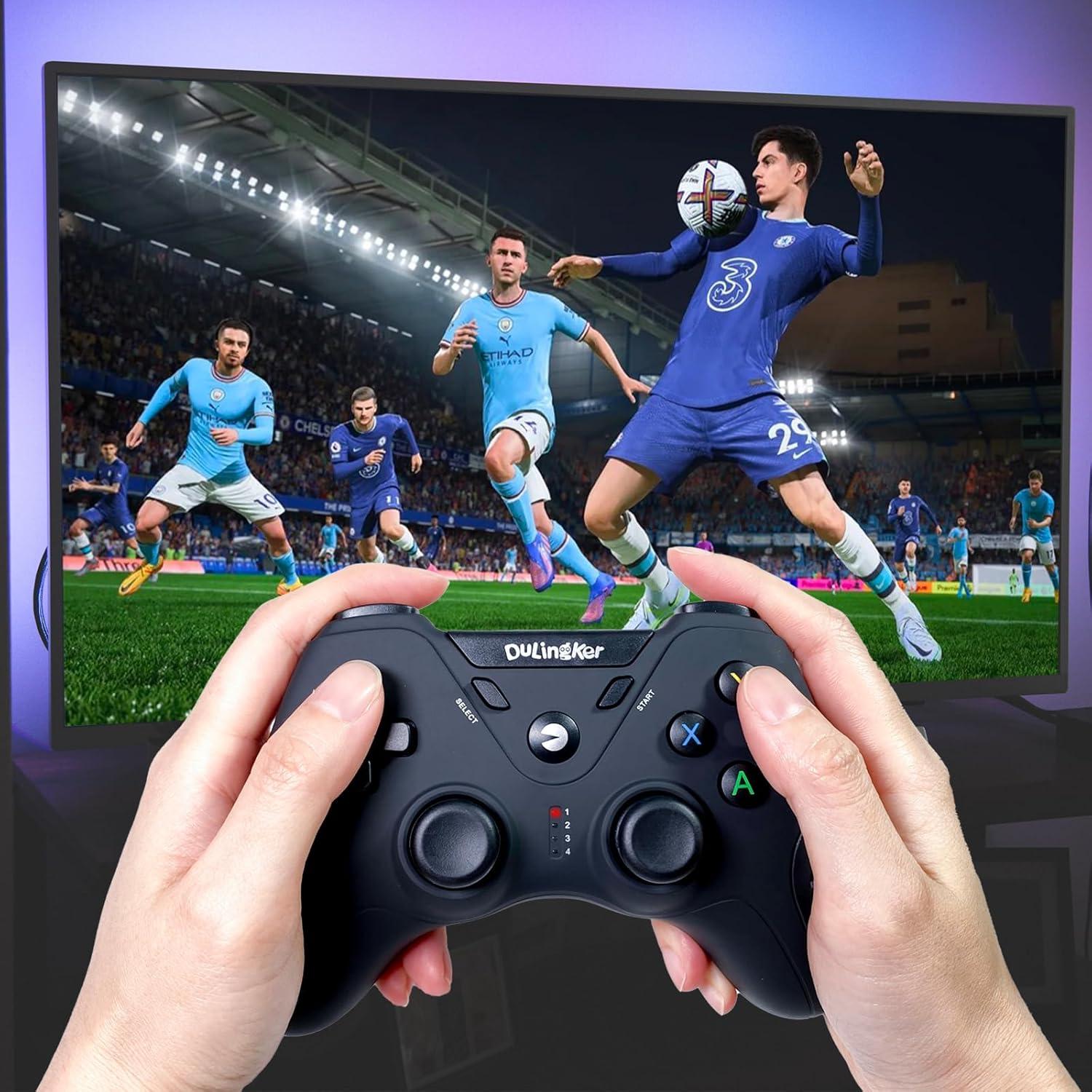 Controlador Inalámbrico DuLingKer para PC y PS3, Joystick con Vibración Doble y Efecto Hall