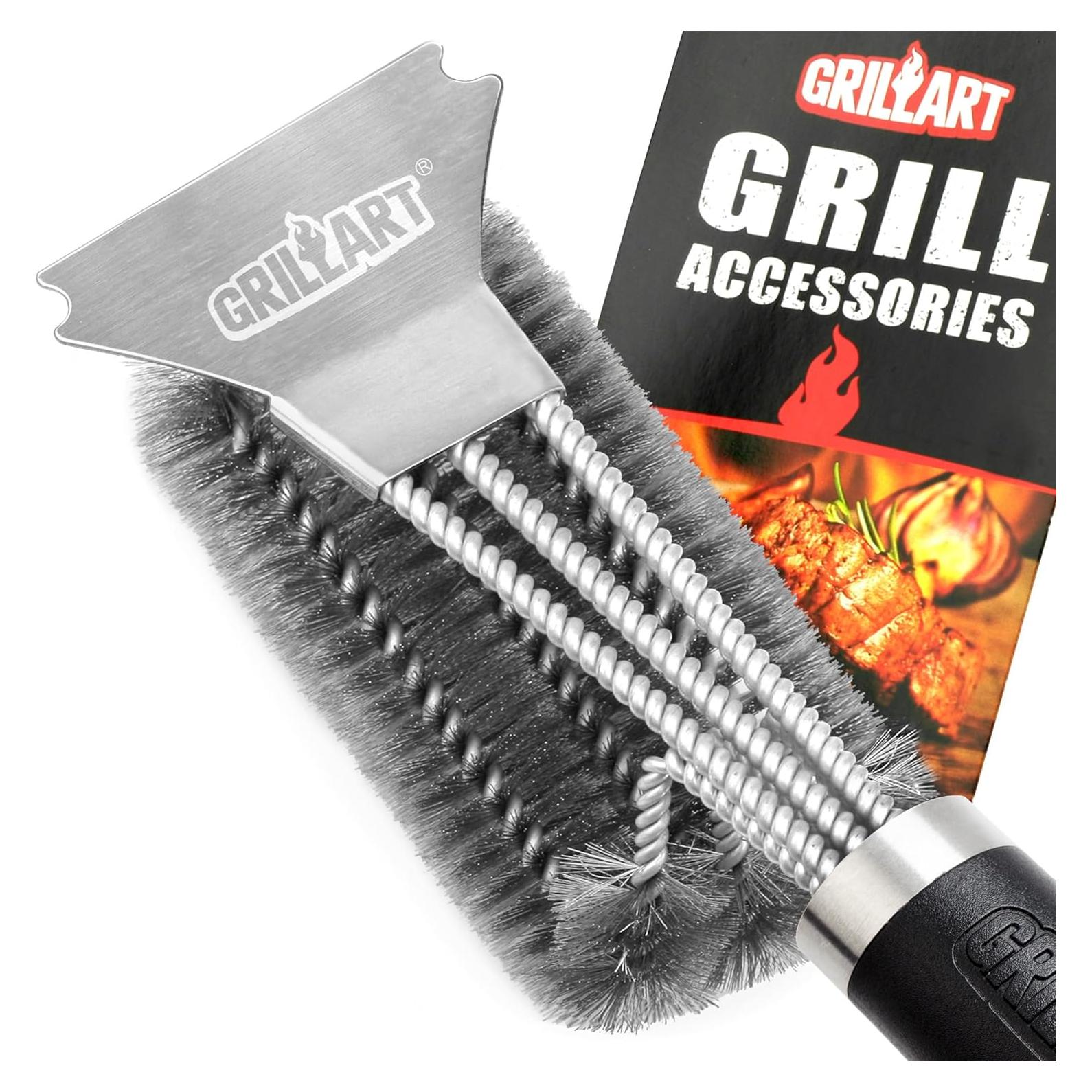 Cepillo de Parrilla GRILLART 3 en 1 Acero Inoxidable 45,72 cm