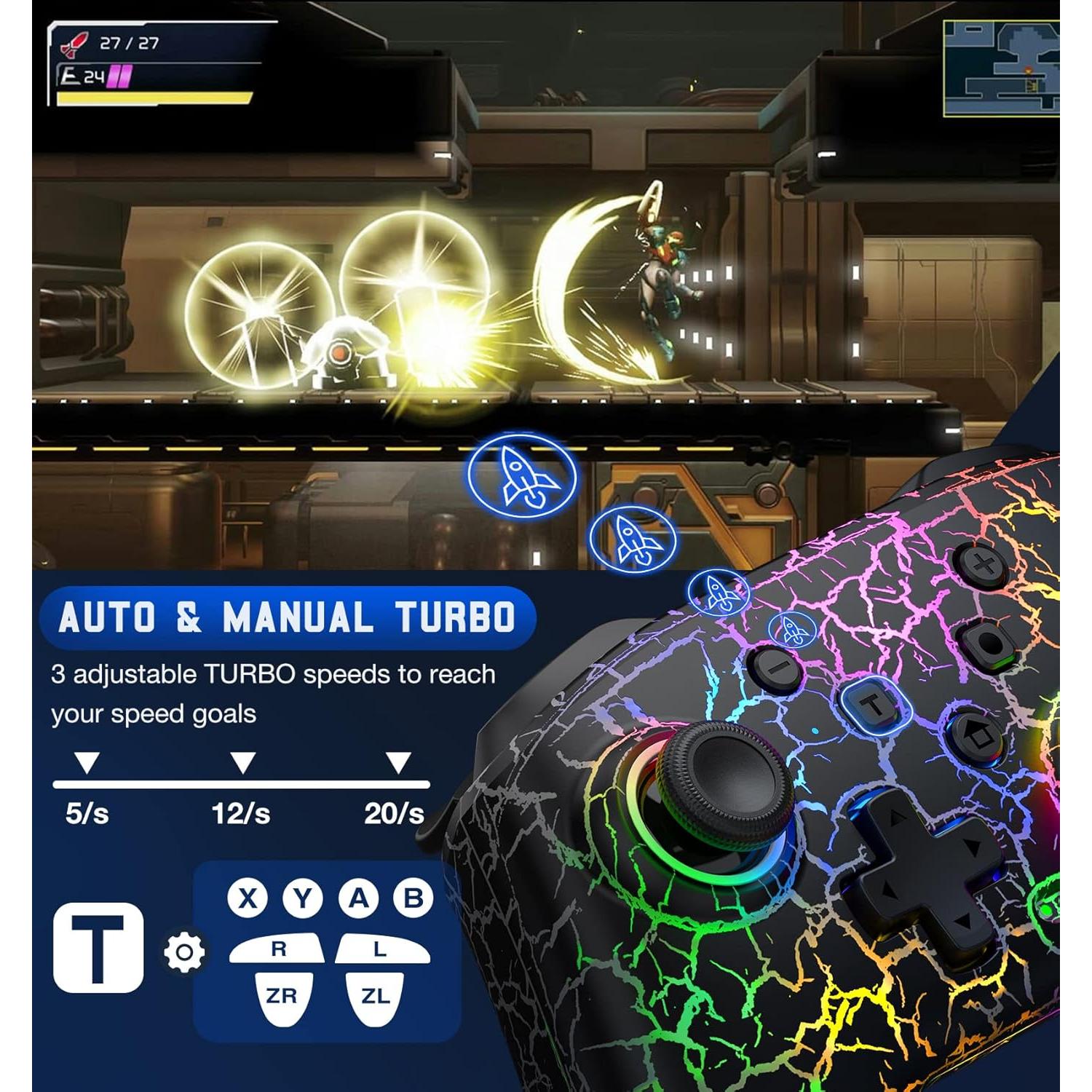 Controlador Inalámbrico Gammeefy para Nintendo Switch - Negro