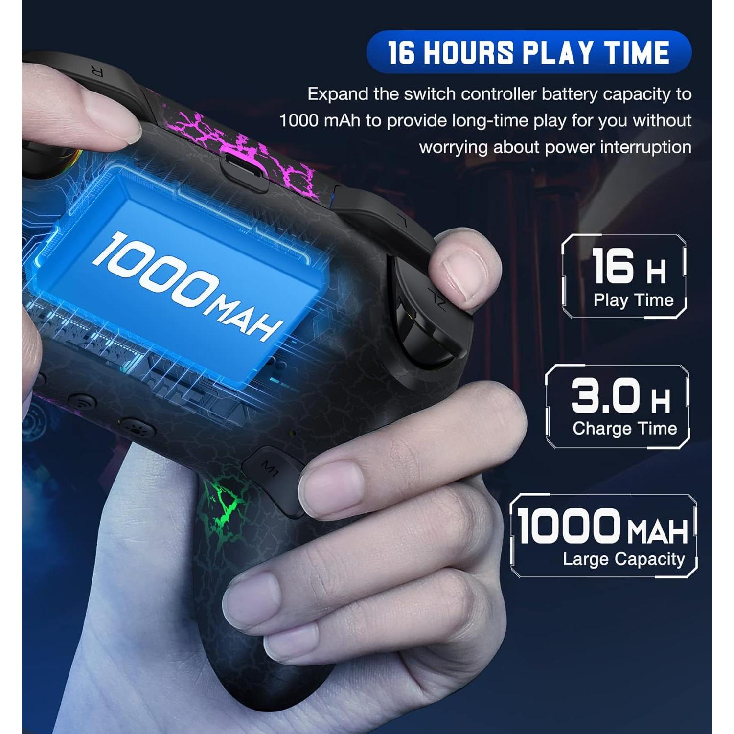 Controlador Inalámbrico Gammeefy para Nintendo Switch - Negro