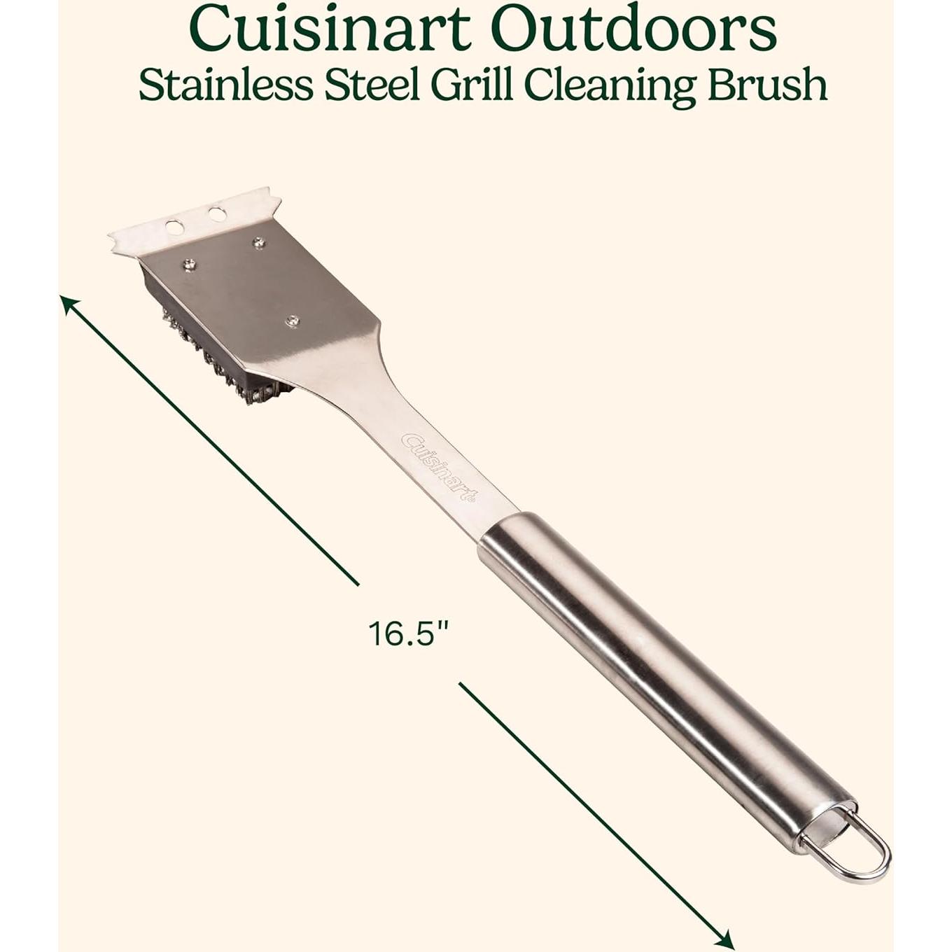 Cepillo y raspador Cuisinart 41.9 cm acero inoxidable BBQ