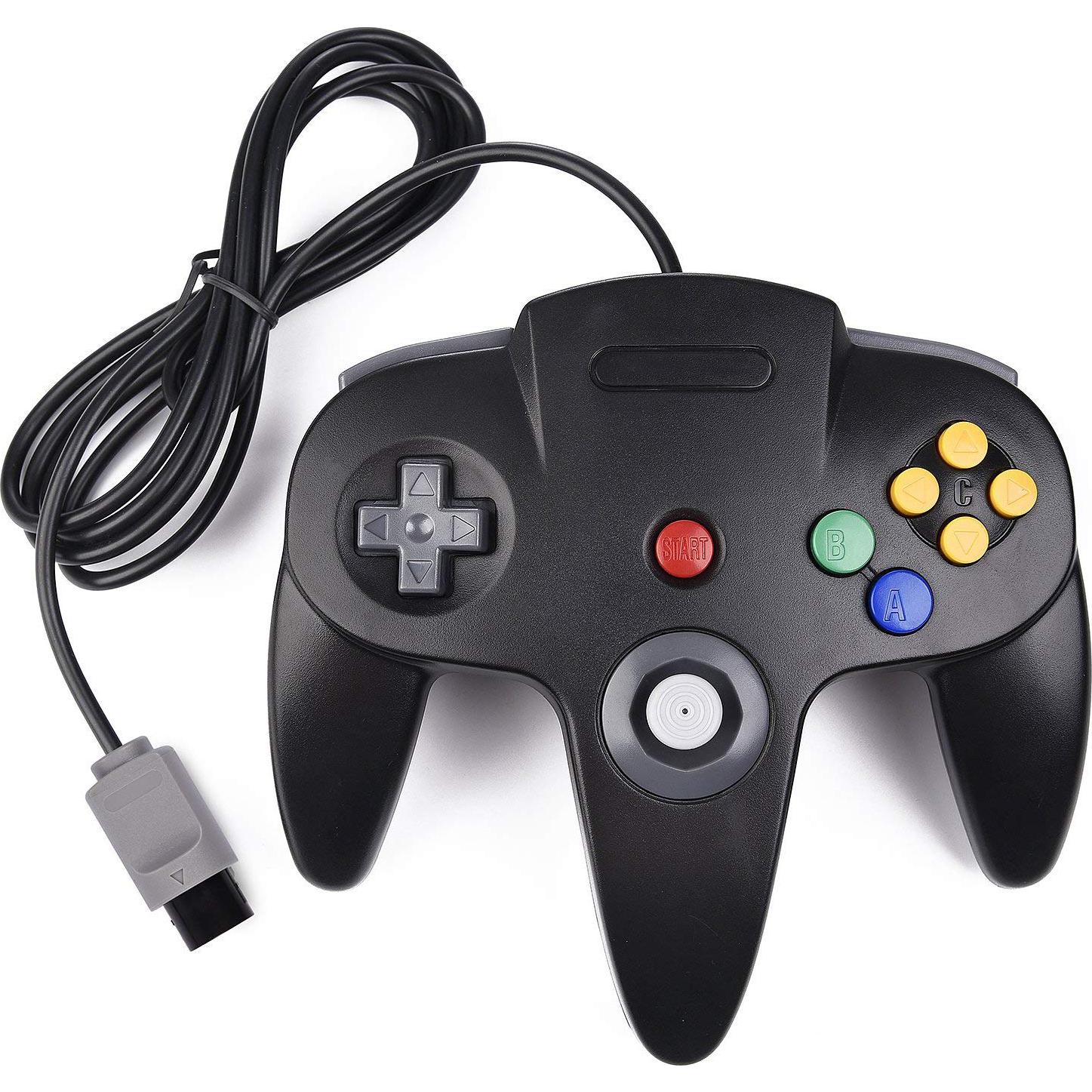 Controlador N64 con Cable Suily - Pack de 2, Negro y Naranja