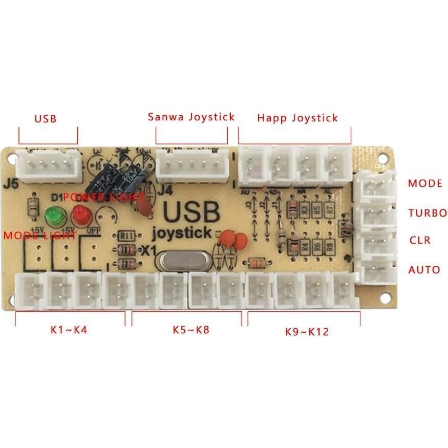 Controlador Arcade USB SJ@JX 2 Jugadores Sin Retraso para PC