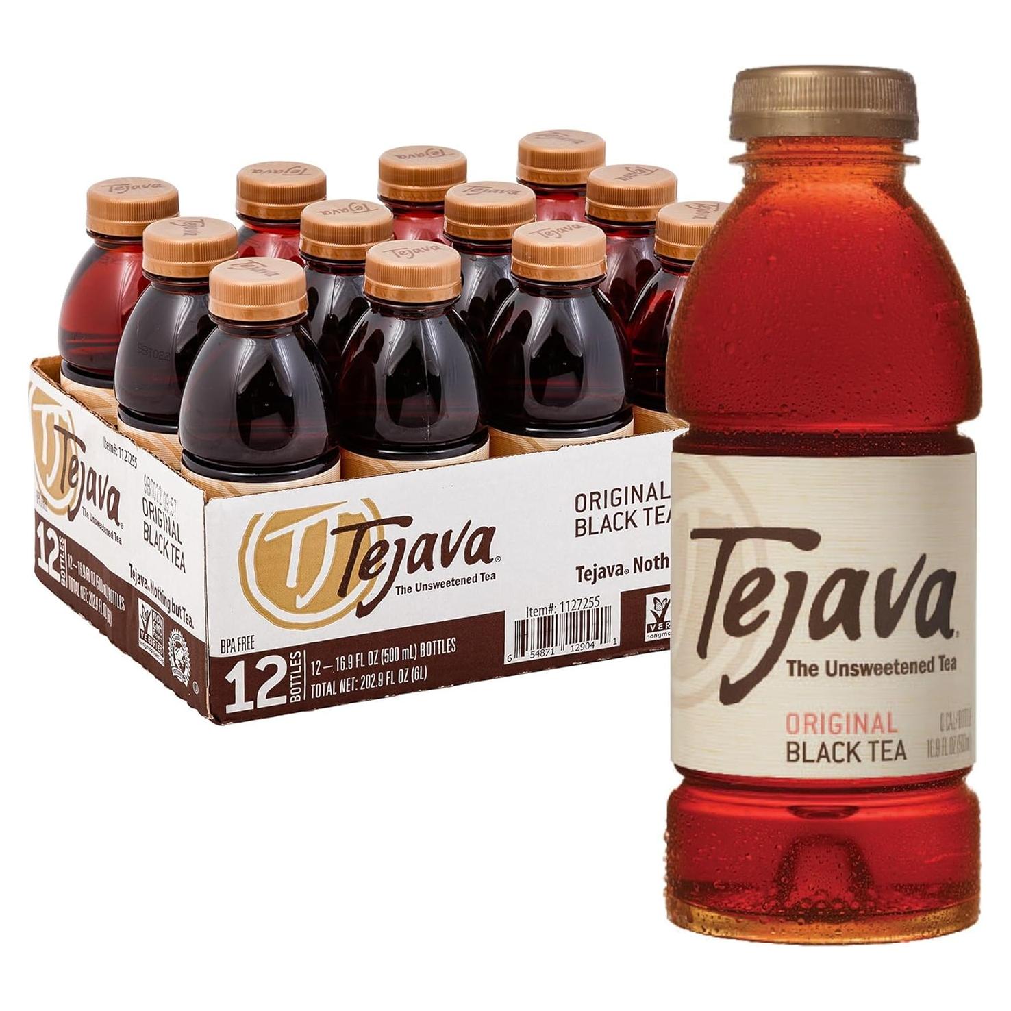 Té Helado Negro Tejava Original 12 Botellas 500 ml Sin Azúcar