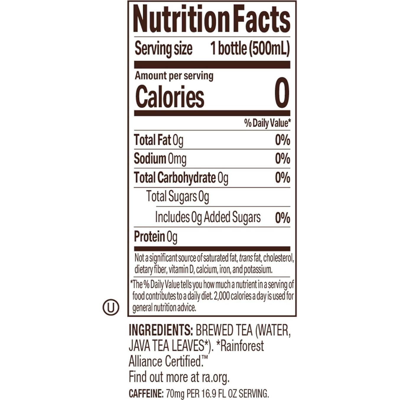 Té Helado Negro Tejava Original 12 Botellas 500 ml Sin Azúcar