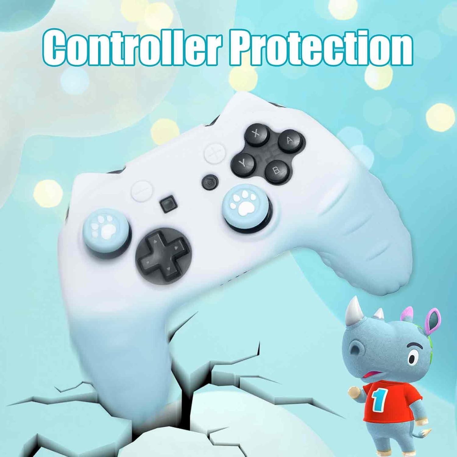 Funda de Silicona para Controlador Pro Nintendo Switch - NANANINO Azul