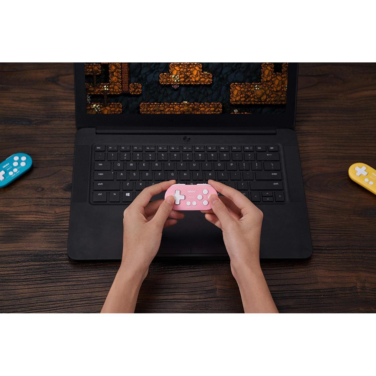 Controlador Mini Bluetooth 8Bitdo Zero 2 Rosa para Switch y PC