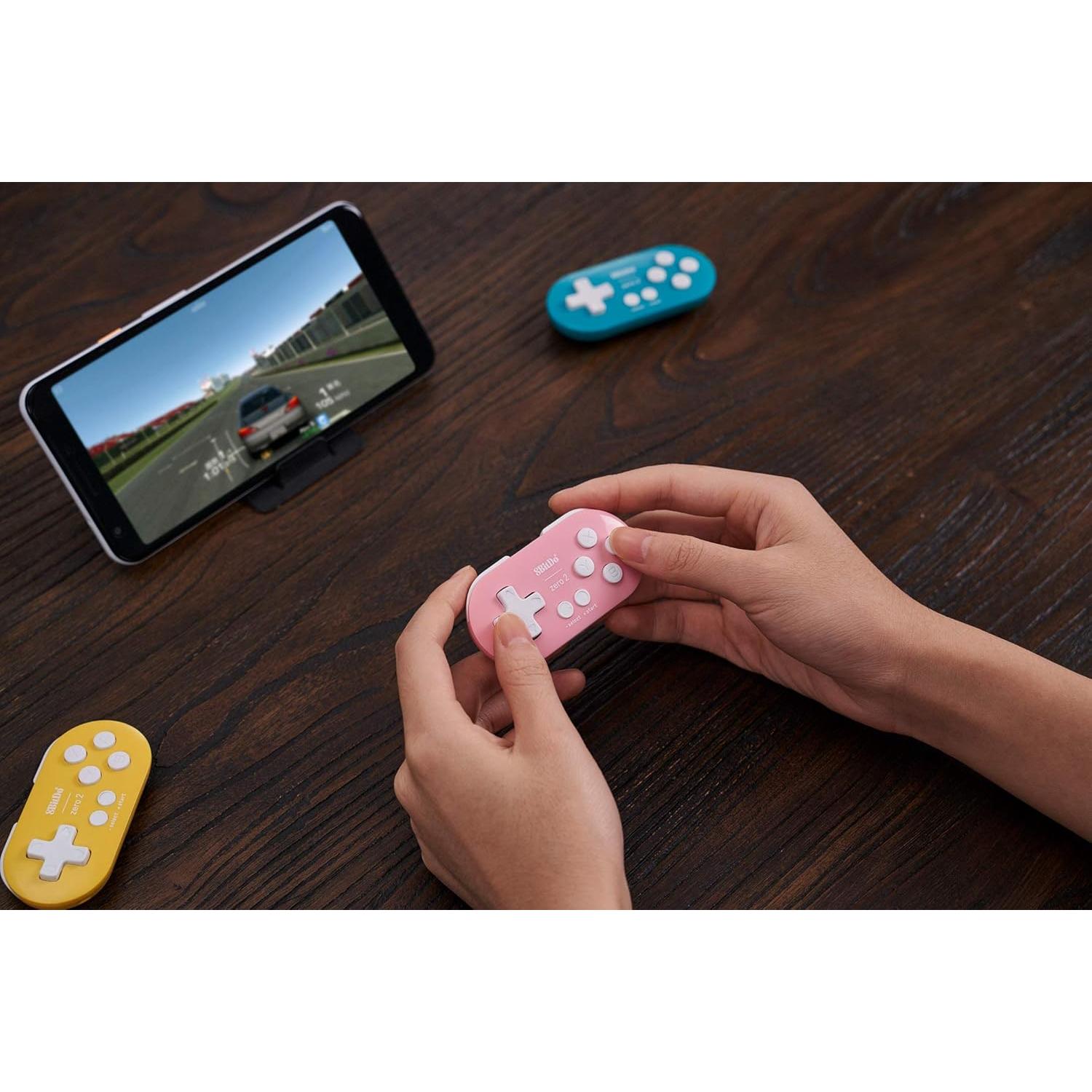 Controlador Mini Bluetooth 8Bitdo Zero 2 Rosa para Switch y PC