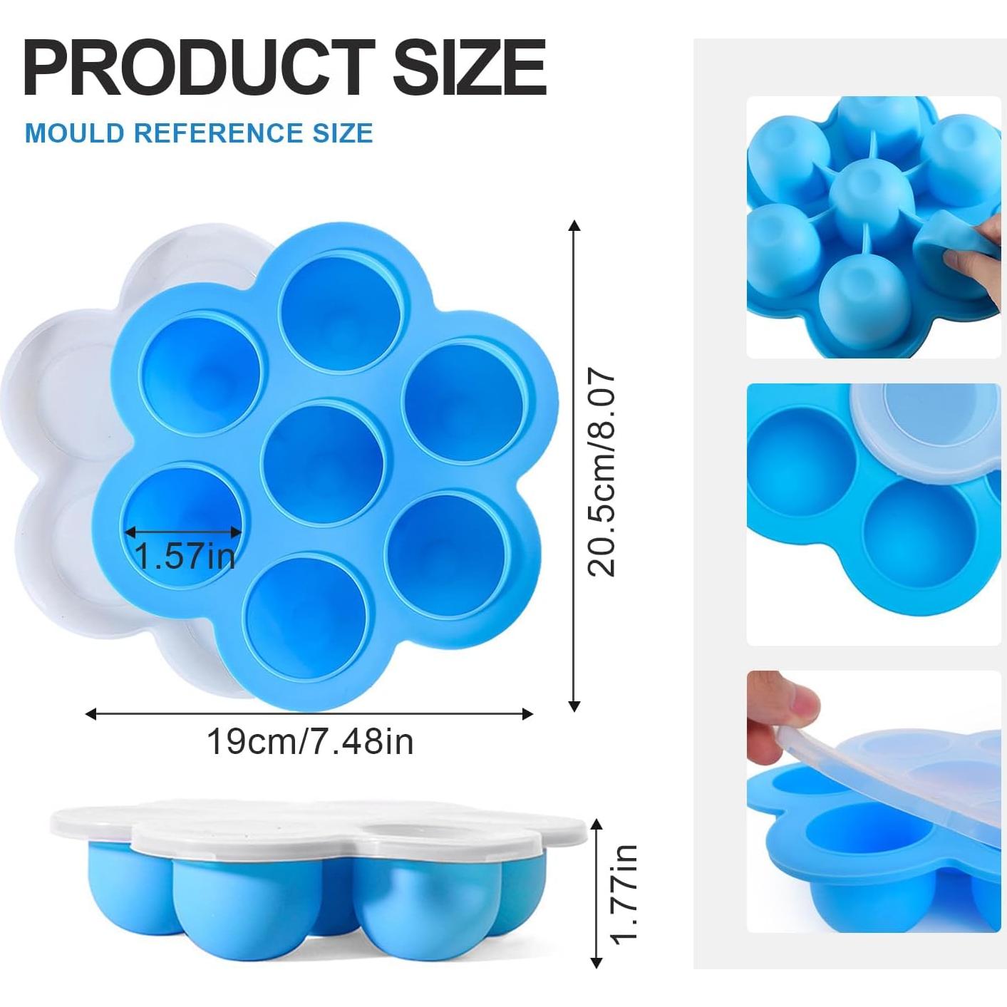 Molde de Silicona para Huevos JJYHEHOT 2 Piezas 7 Cavidades