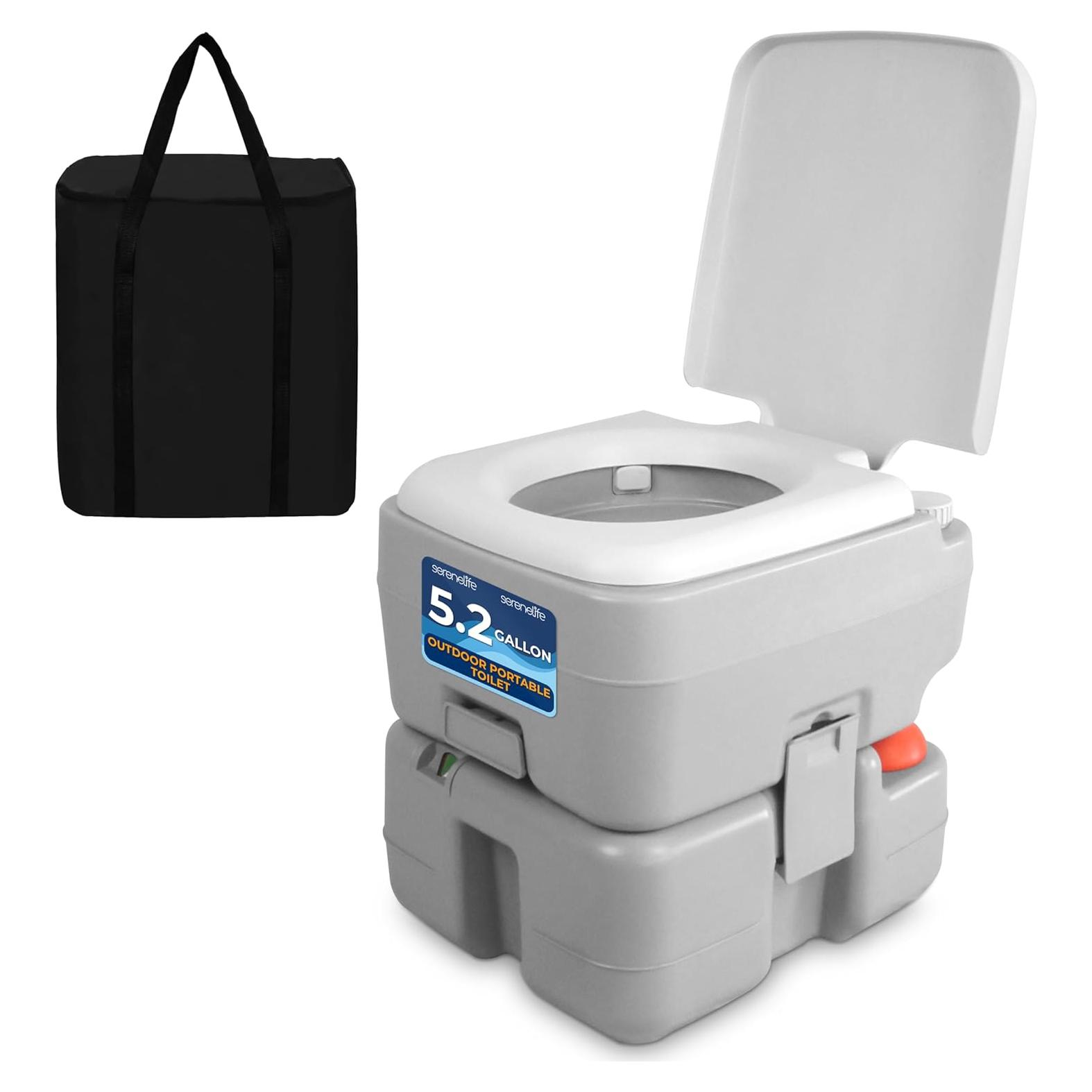 Inodoro Portátil SereneLife 5.2 Galones con Bolsa Gris