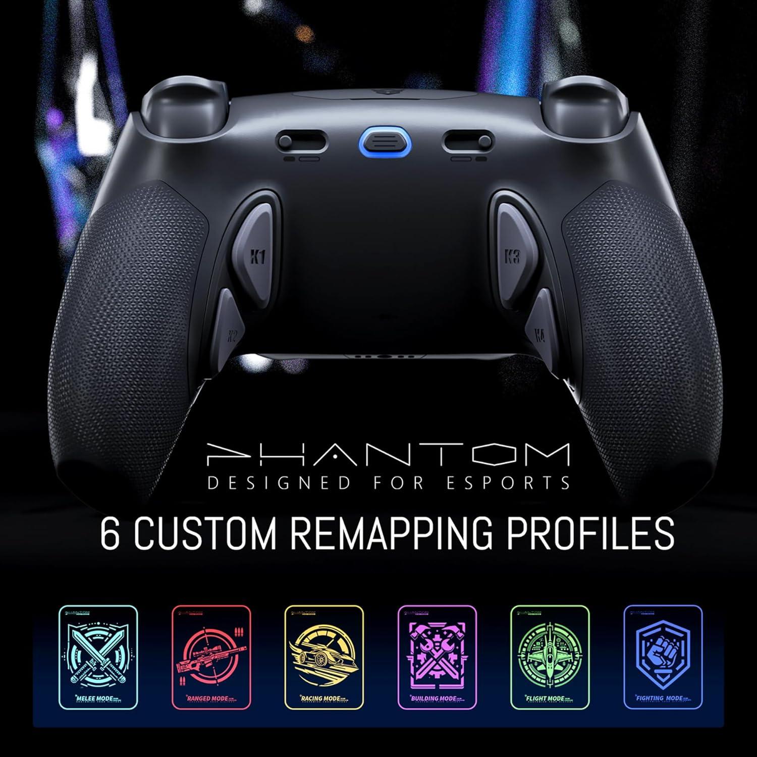 Controlador eSports HexGaming Phantom PS5/PC - Caos Negro