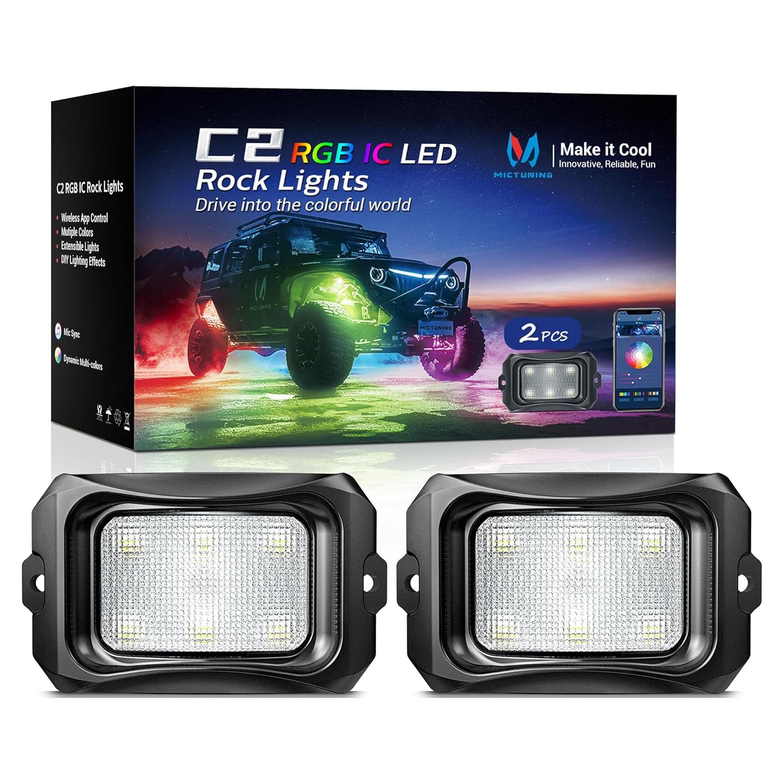 Luces LED MICTUNING C2 Max RGB+IC 2 Pods a Prueba de Agua
