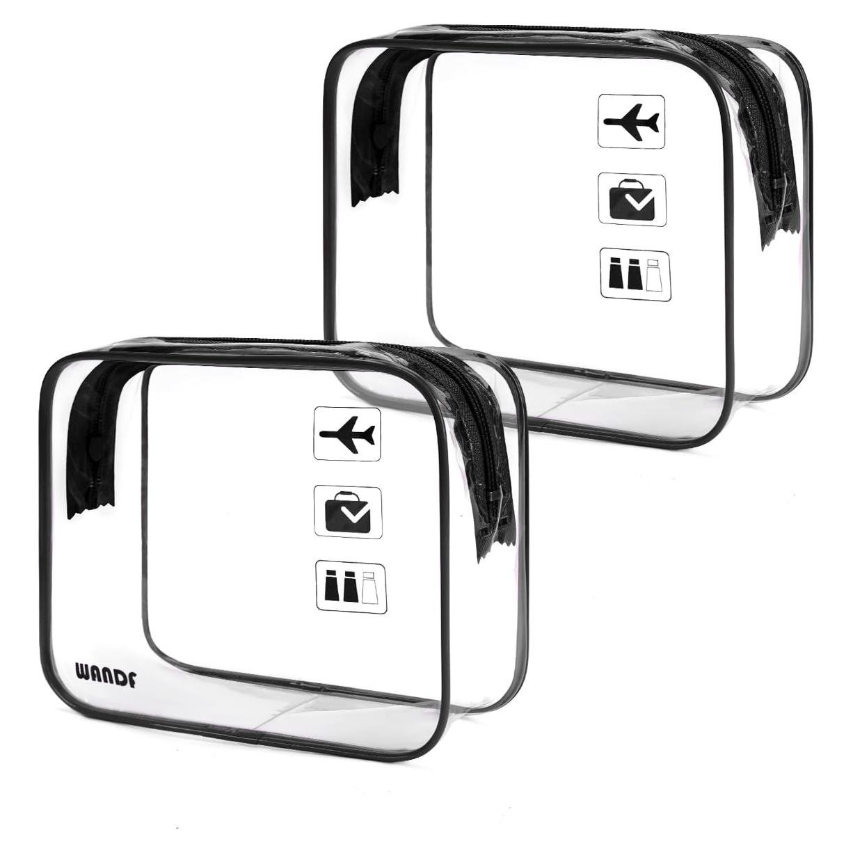 Bolsa de Aseo Transparente WANDF Aprobada por TSA - 2 Pcs