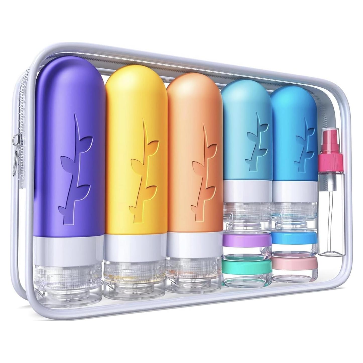 Set de Botellas de Viaje Aeomni 19 Piezas Silicona TSA