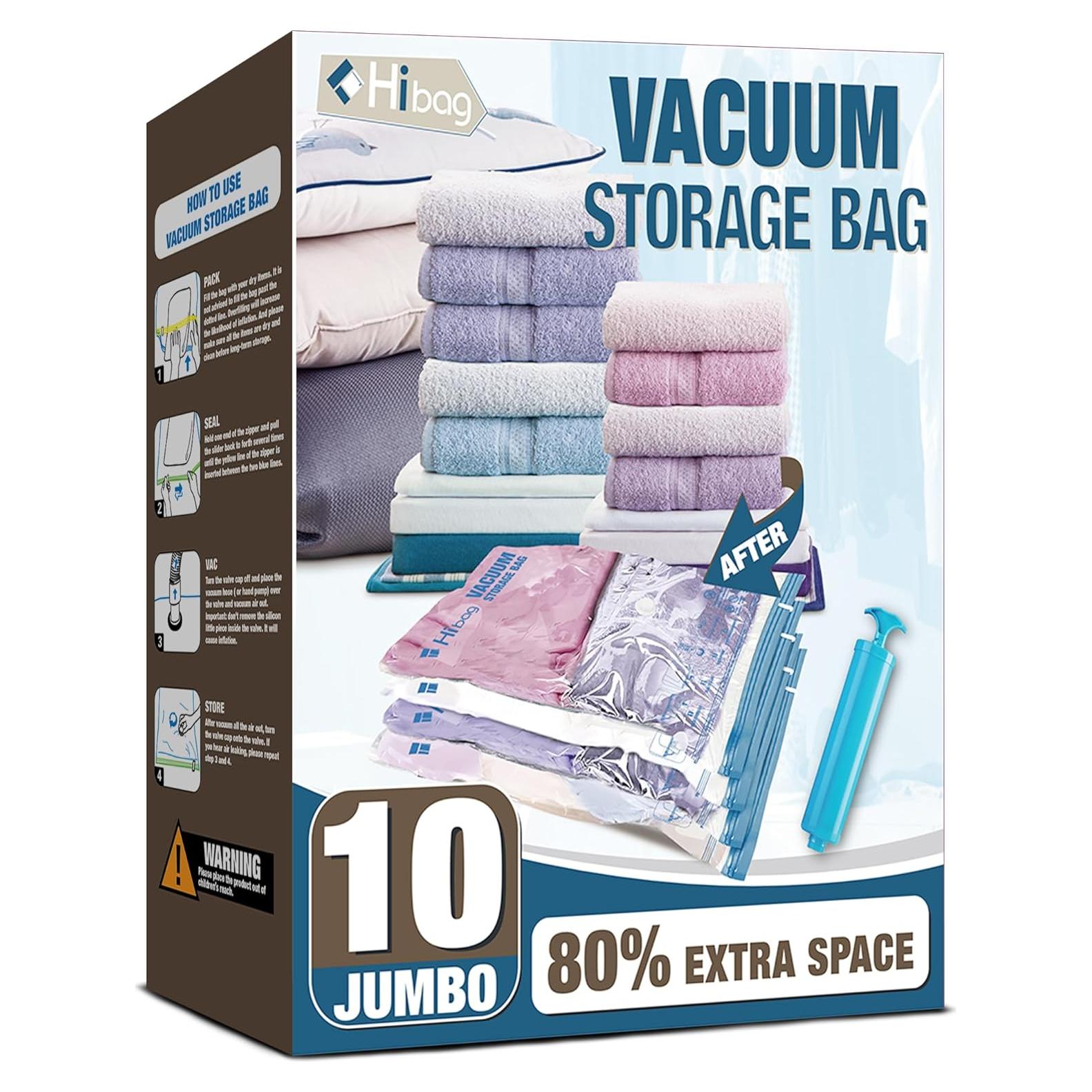 Bolsas de Almacenamiento al Vacío HIBAG 10 Jumbo 80% Ahorro