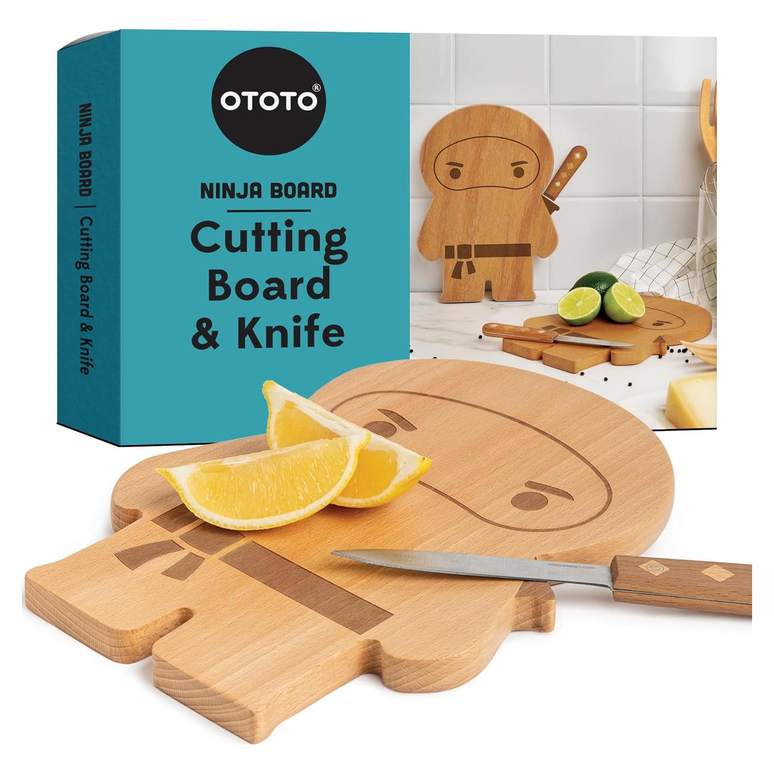 Tabla de Cortar Ninja OTOTO de Madera y Acero Inoxidable