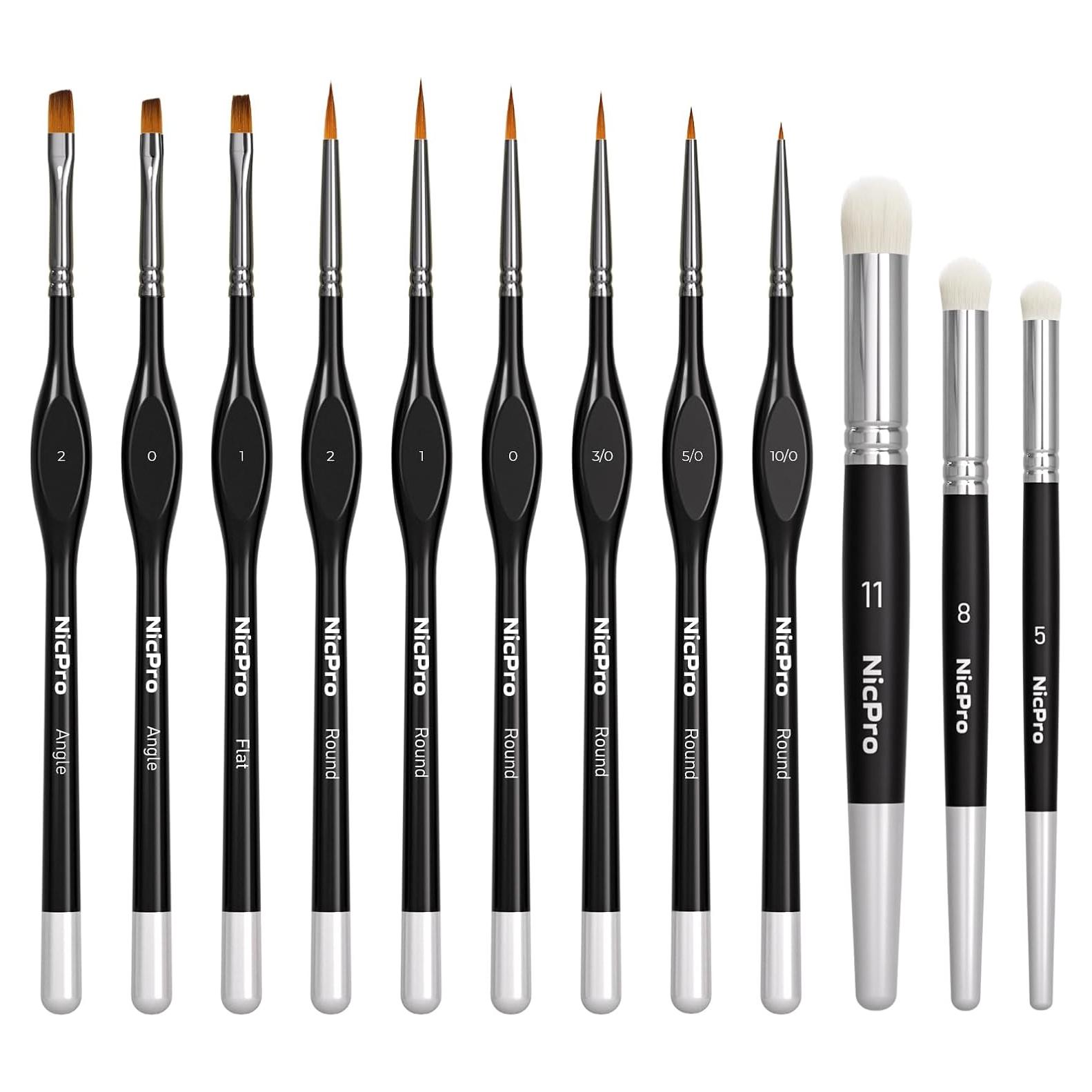 Juego de Pinceles de Pintura Nicpro - Set de 12 Pinceles