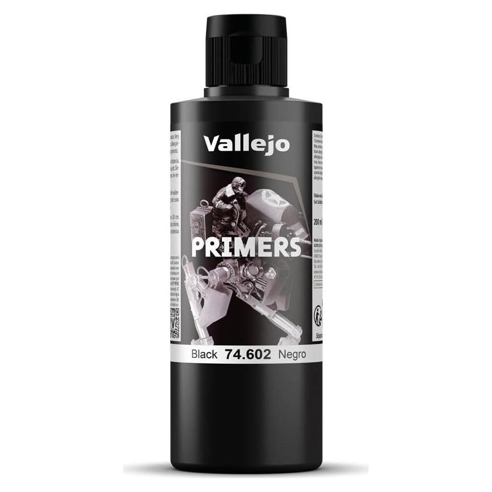 Imprimación Acrílica Vallejo Negra 200 ml para Aerografía