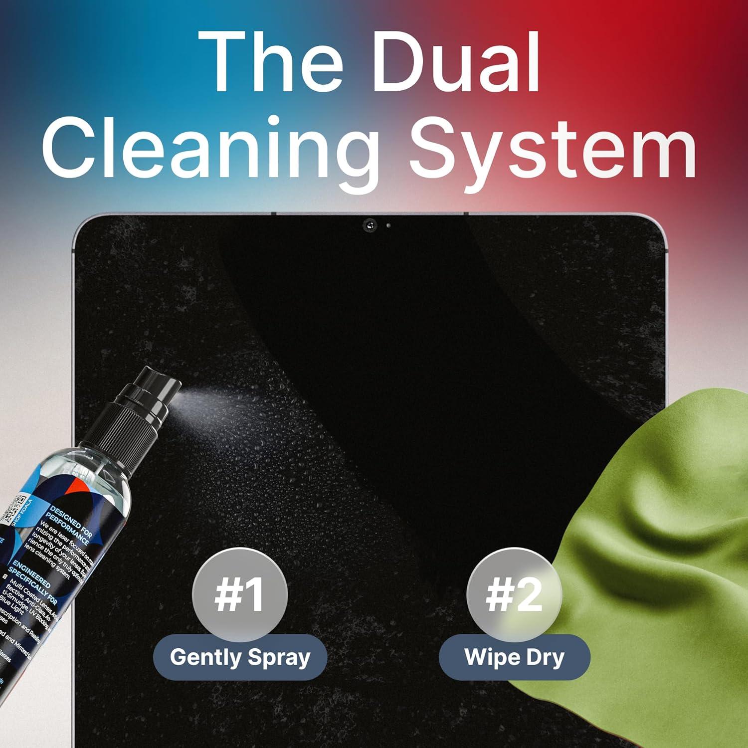 Kit Limpiador de Lentes Koala | 1 Botella 29,57 ml + Paño