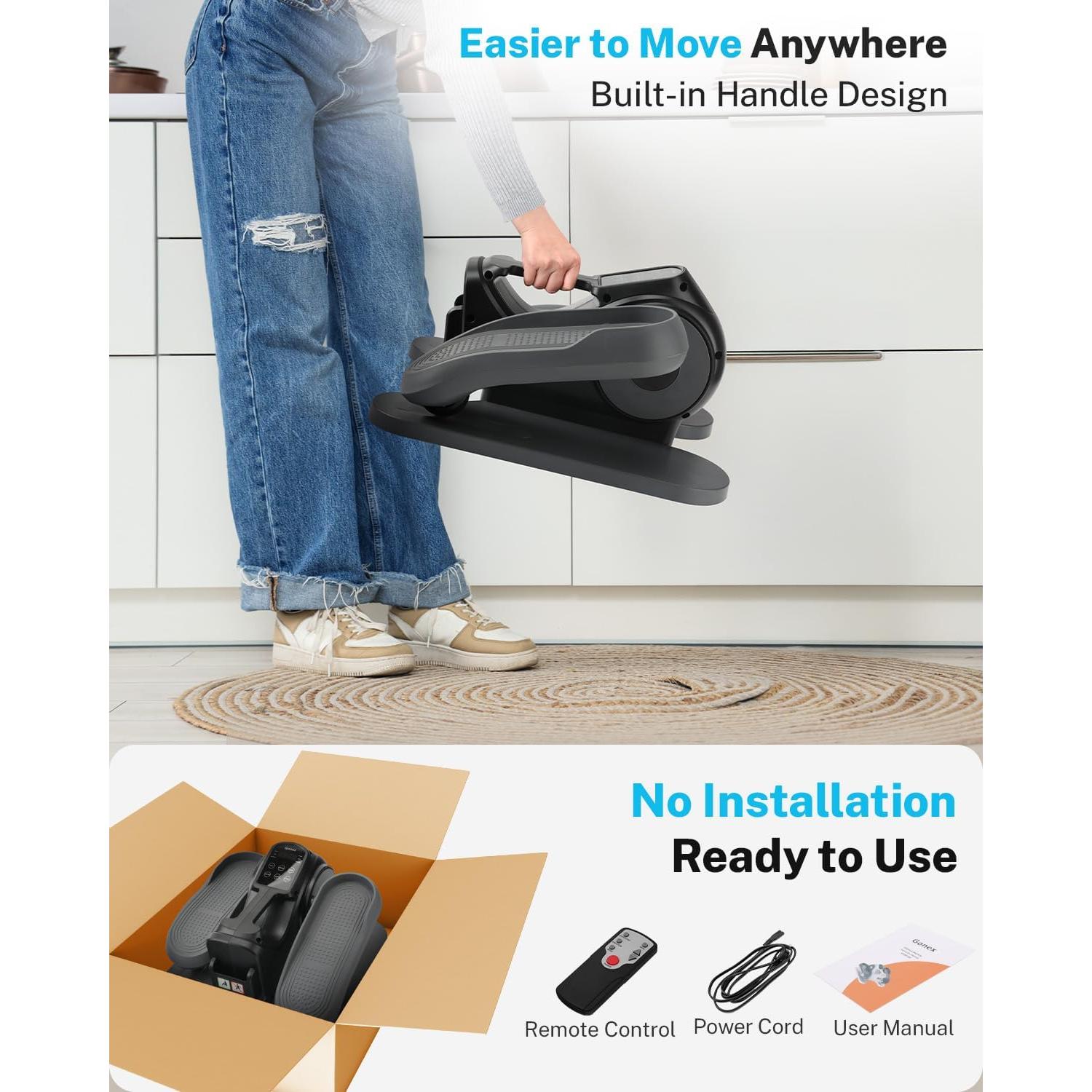 Gonex Máquina Elíptica Bajo Escritorio para Ejercicio 10 Niveles