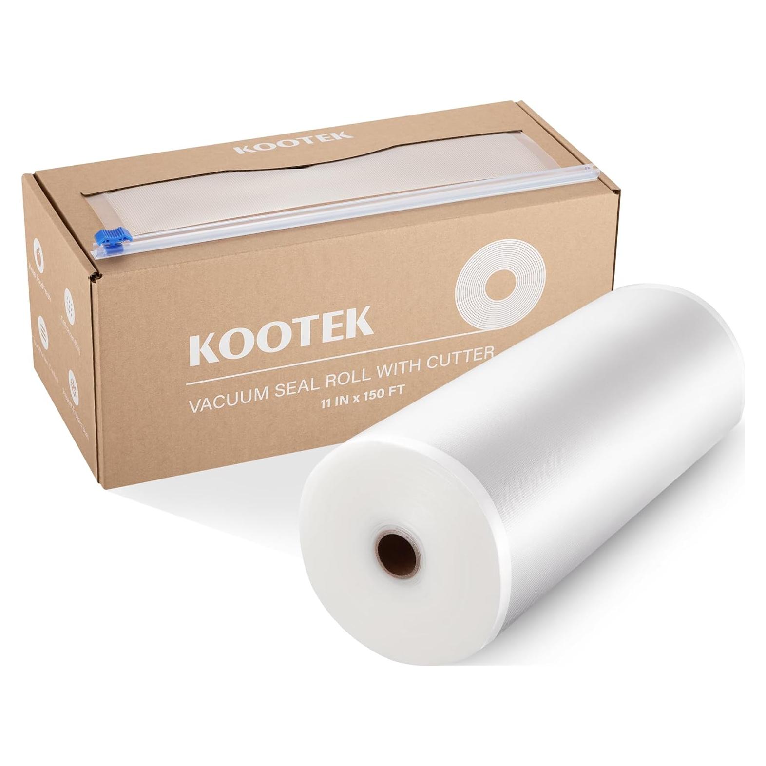 Kootek Rollos de Bolsas Sellado al Vacío 2.5kg 150m con Cortador