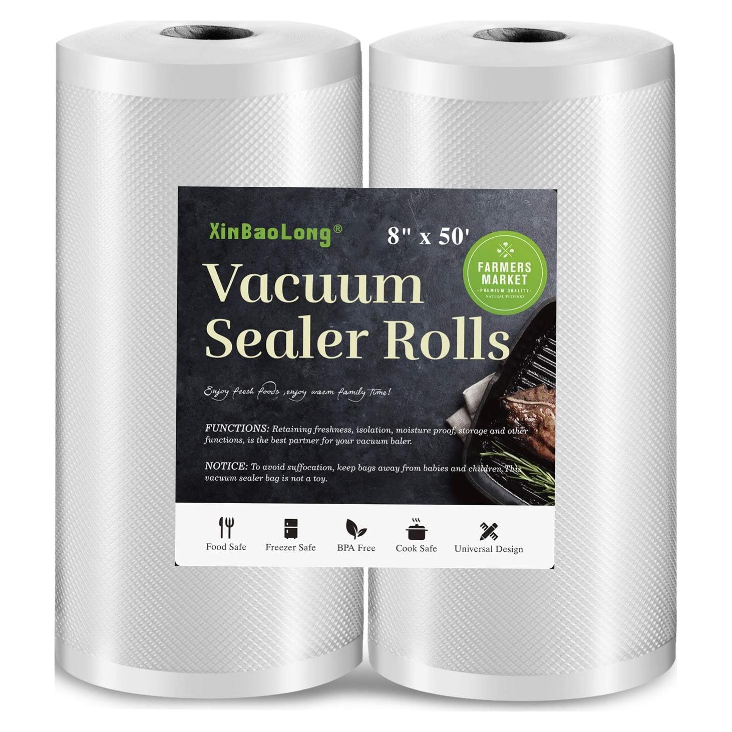 Bolsas de Sellado al Vacío XinBaoLong 2 Rollos 20,32 cm x 15,24 m