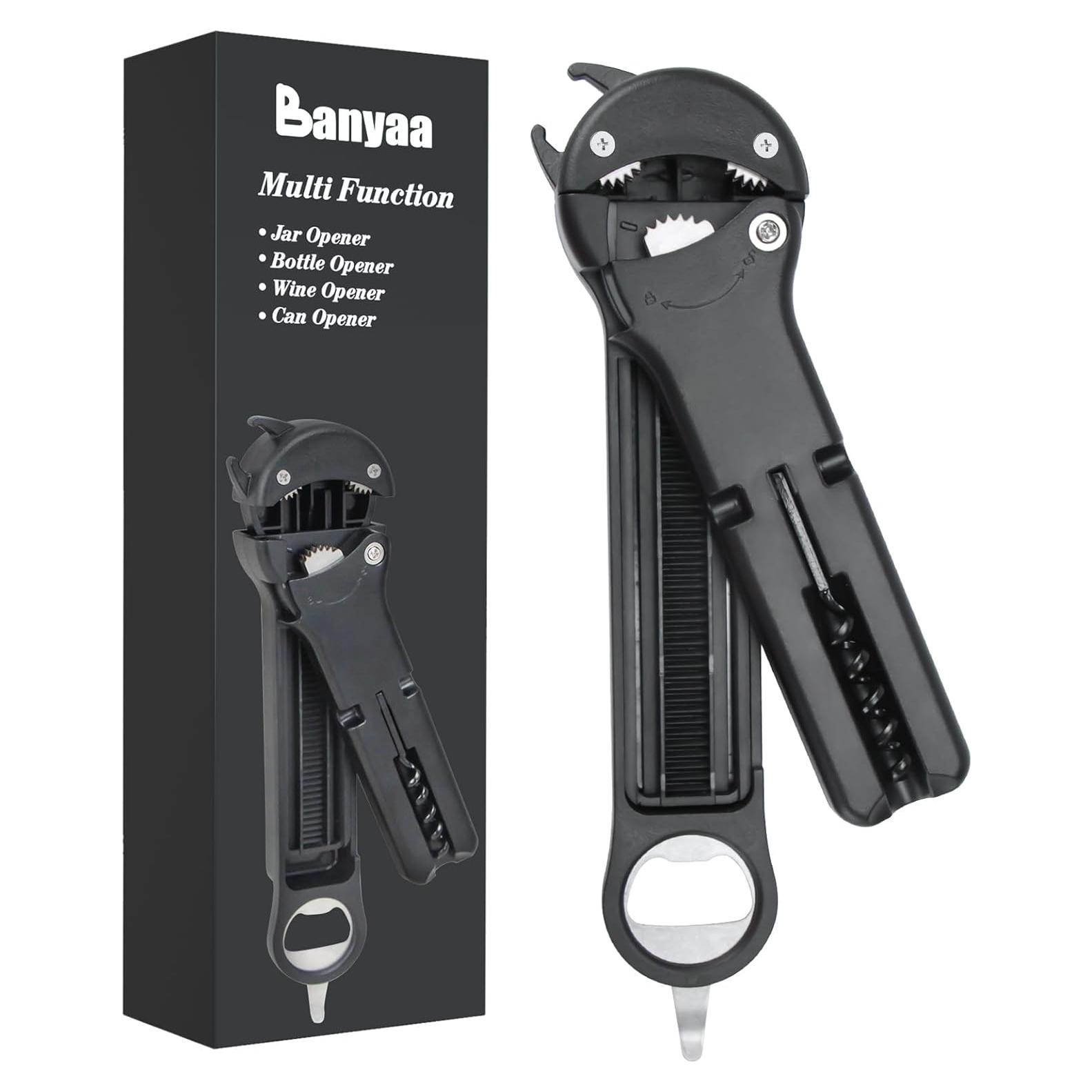 Abridor de Tarros 7 en 1 Banyaa Negro para Personas Mayores