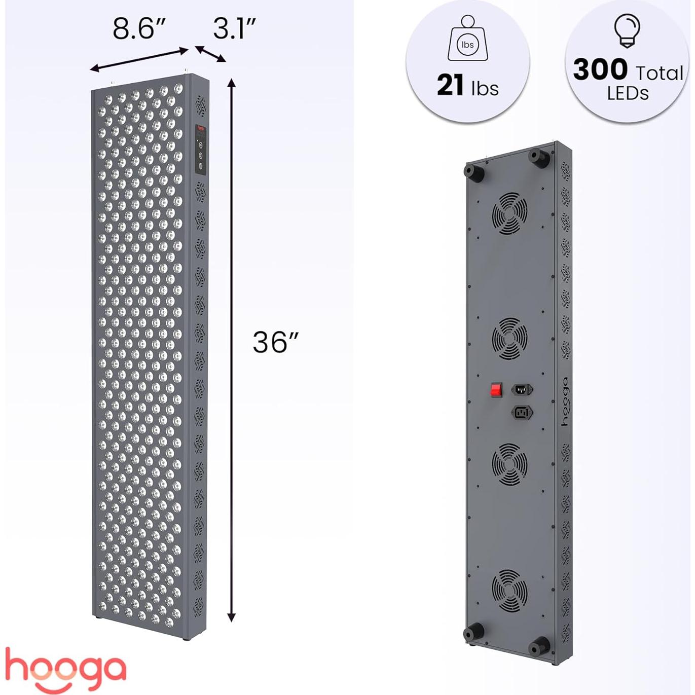 Panel de Terapia de Luz Roja Hooga PRO1500, Cuerpo Completo