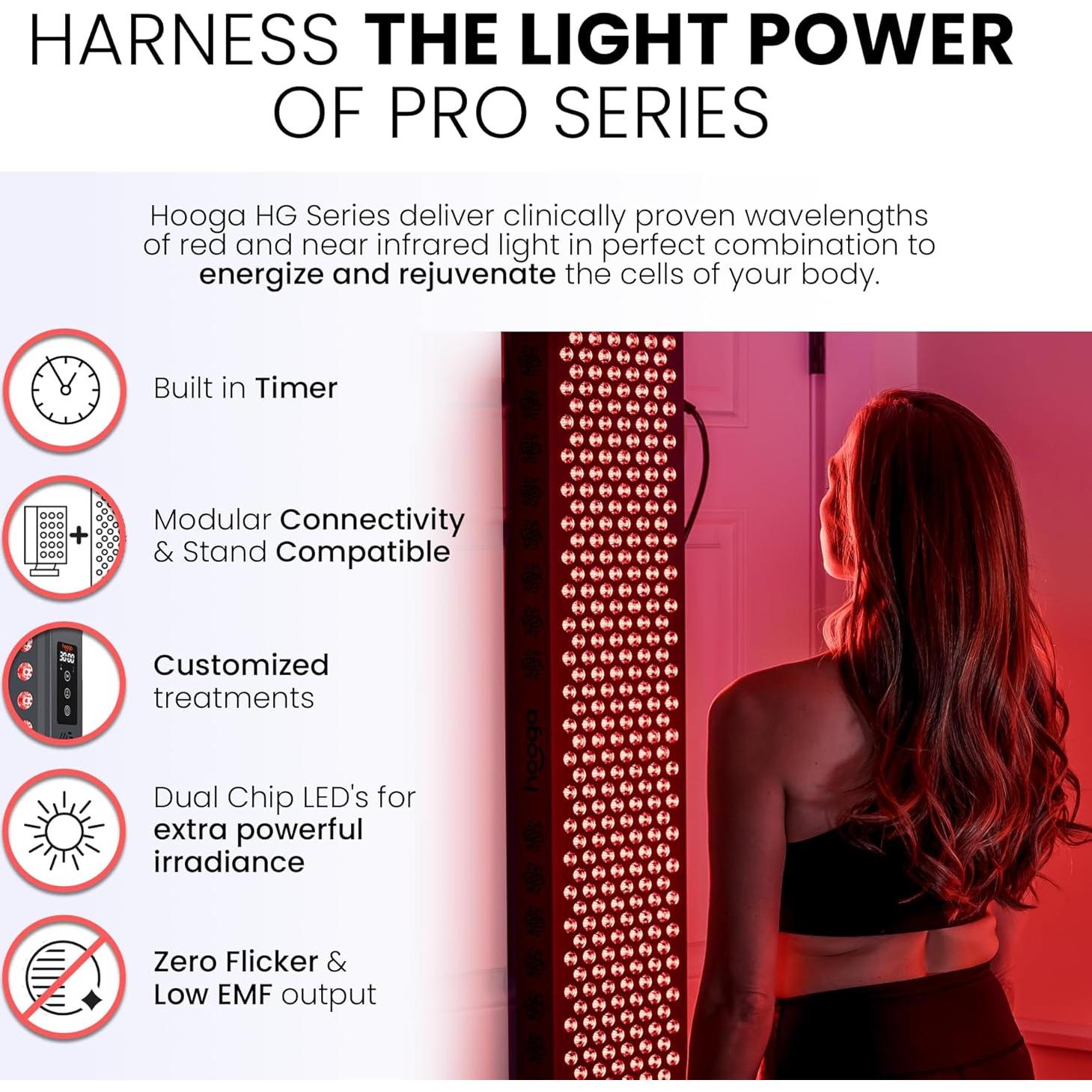 Panel de Terapia de Luz Roja Hooga PRO1500, Cuerpo Completo