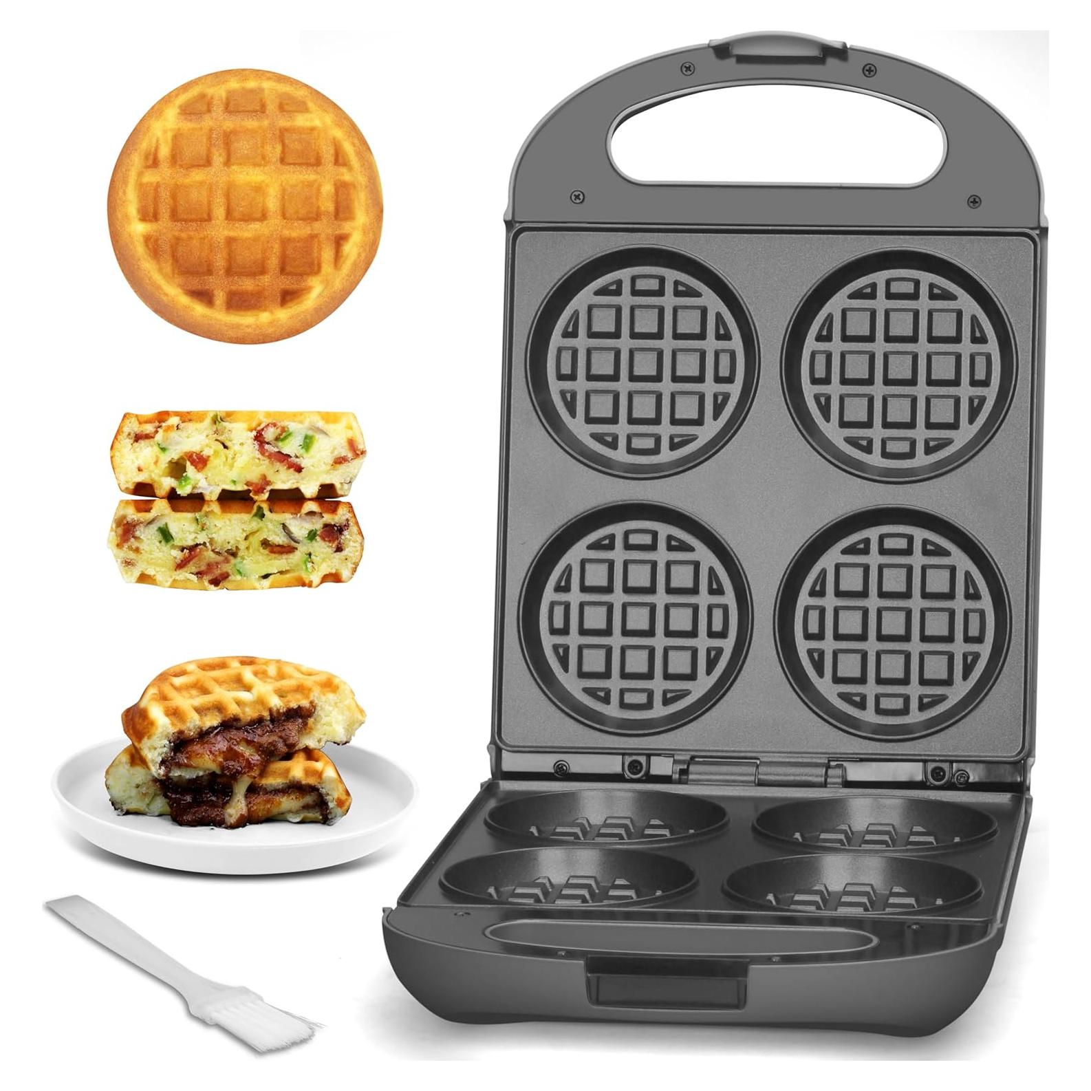 Waffle Maker Amigo del Panqueque 4 Rebanadas Antiadherente